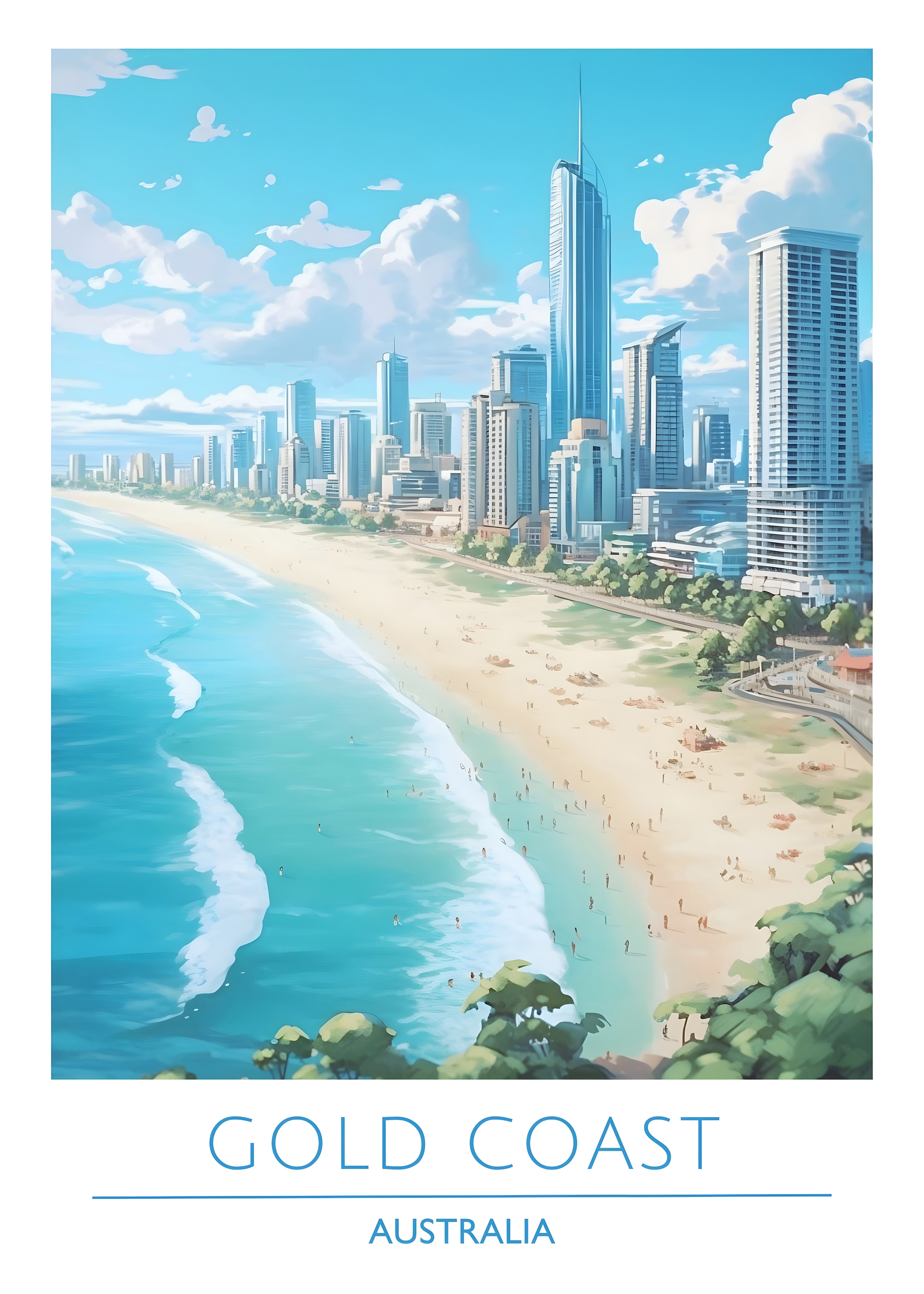 Australia, Gold Coast Travel Poster
