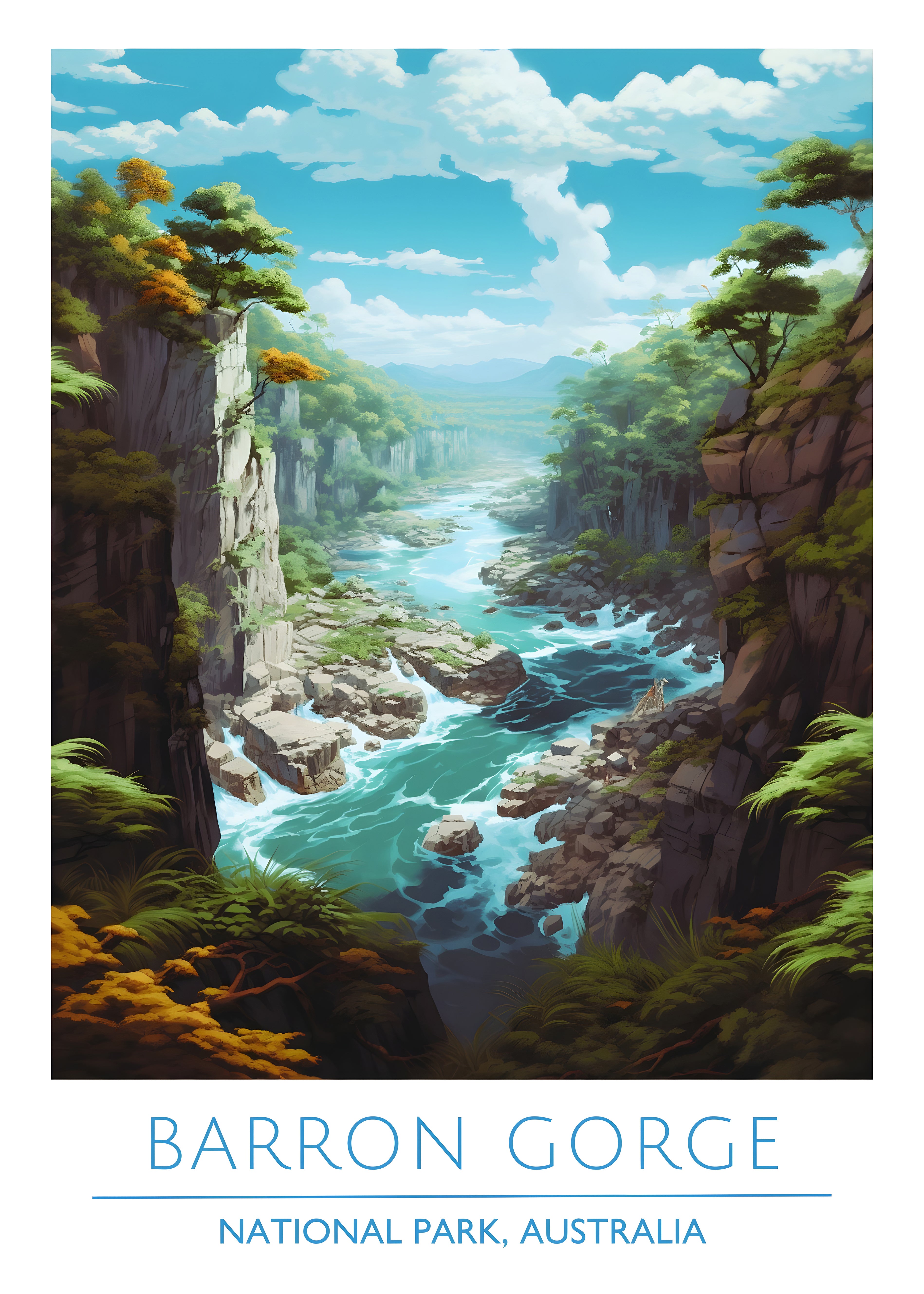Australia, National Park, Barron Gorge Travel Poster