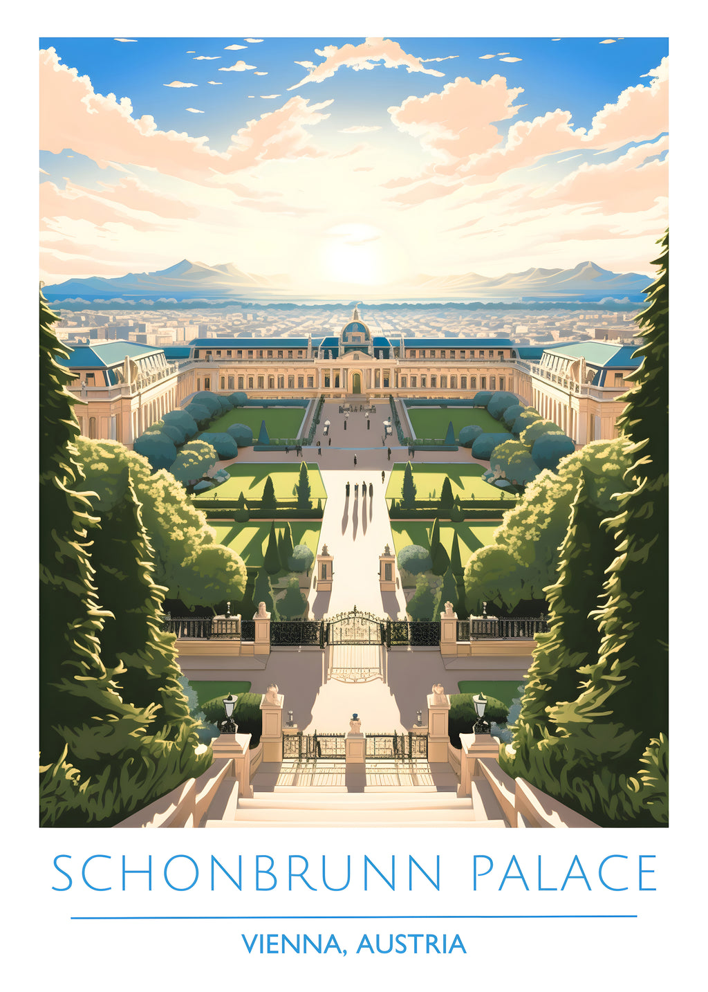 Austria, Vienna, Schonbrunn Palace, Travel Poster