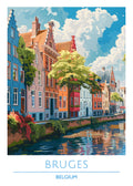 Belgium, Bruges, Travel Poster