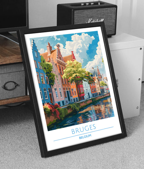 Belgium, Bruges, Travel Poster