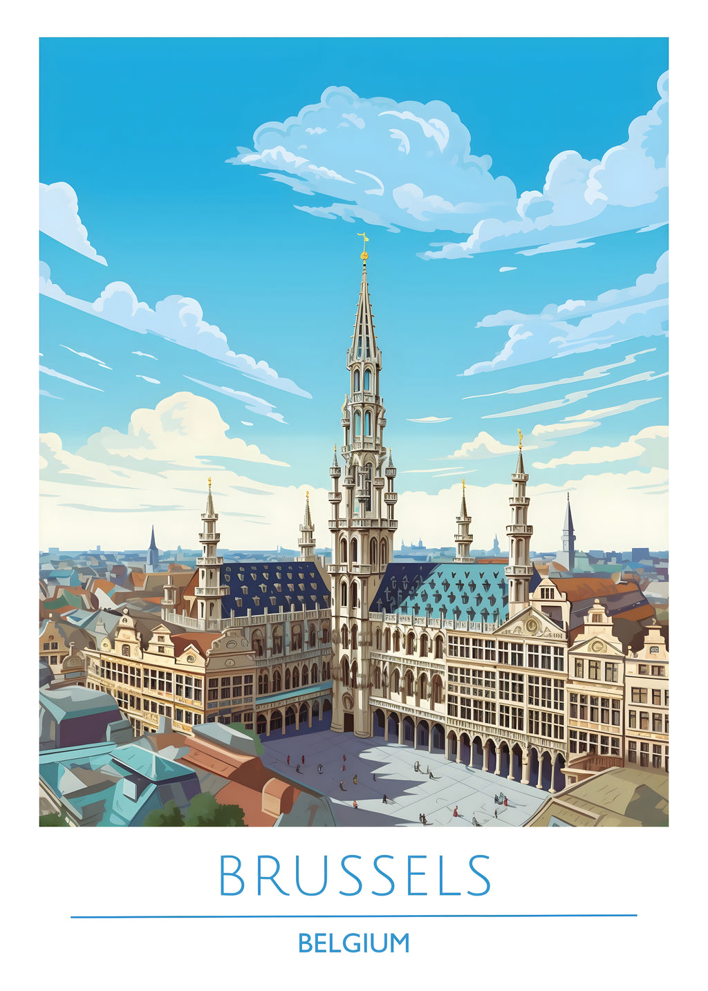 Belgium, Brussels 2, Travel Poster