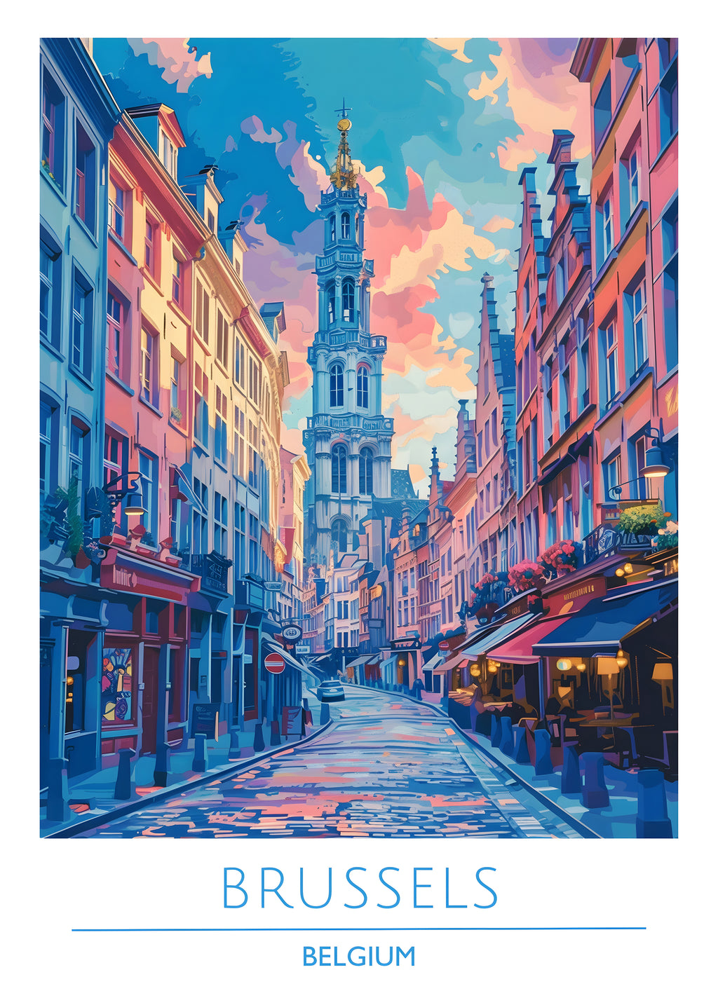 Belgium, Brussels, Travel Poster