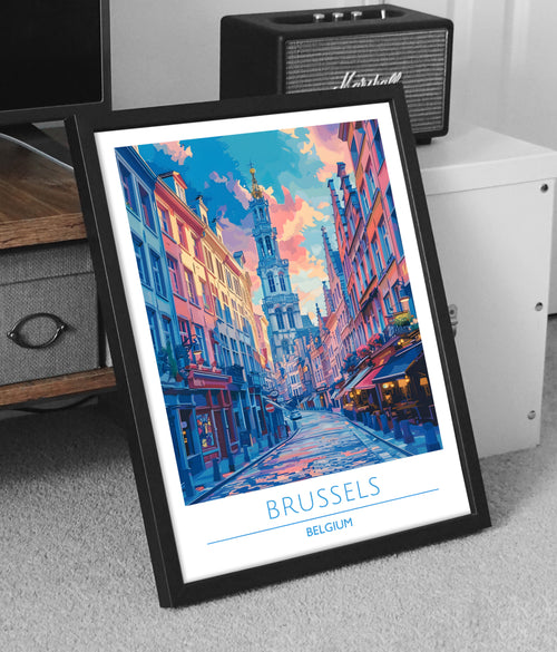 Belgium, Brussels, Travel Poster
