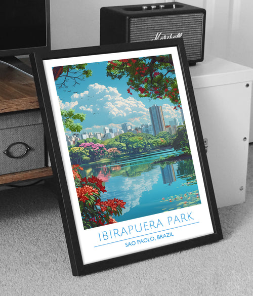 Brazil, Sao Paolo, Ibirauera Park Travel Poster