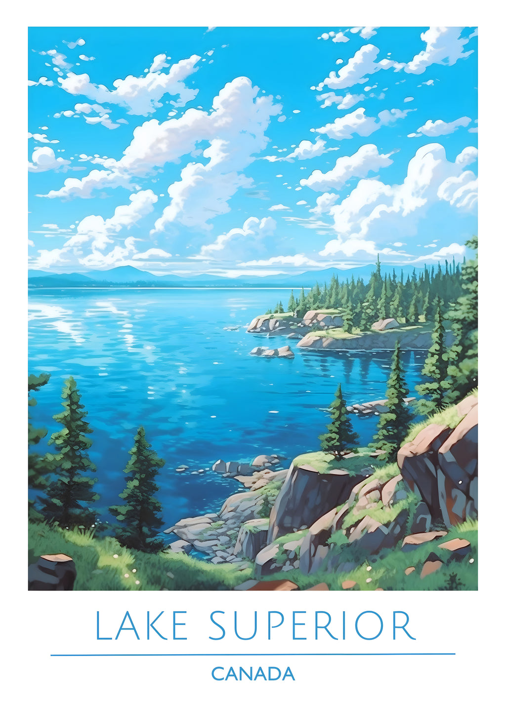 Canada, Lake Superior, Travel Poster