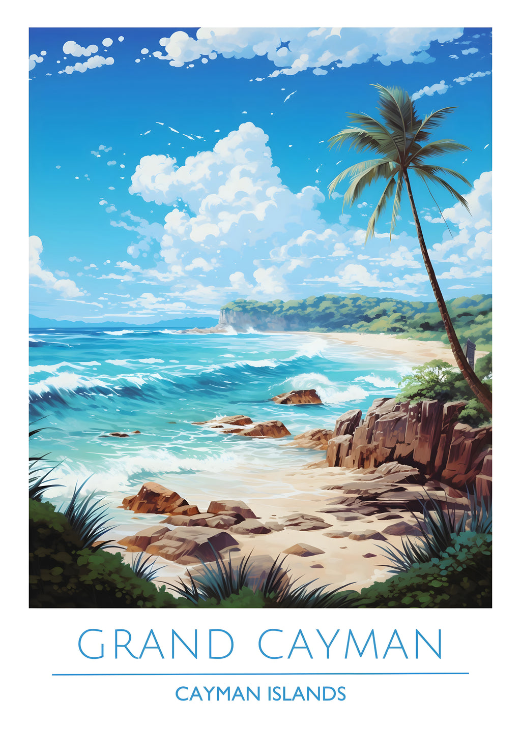 Cayman Islands, Grand Cayman, Travel Poster