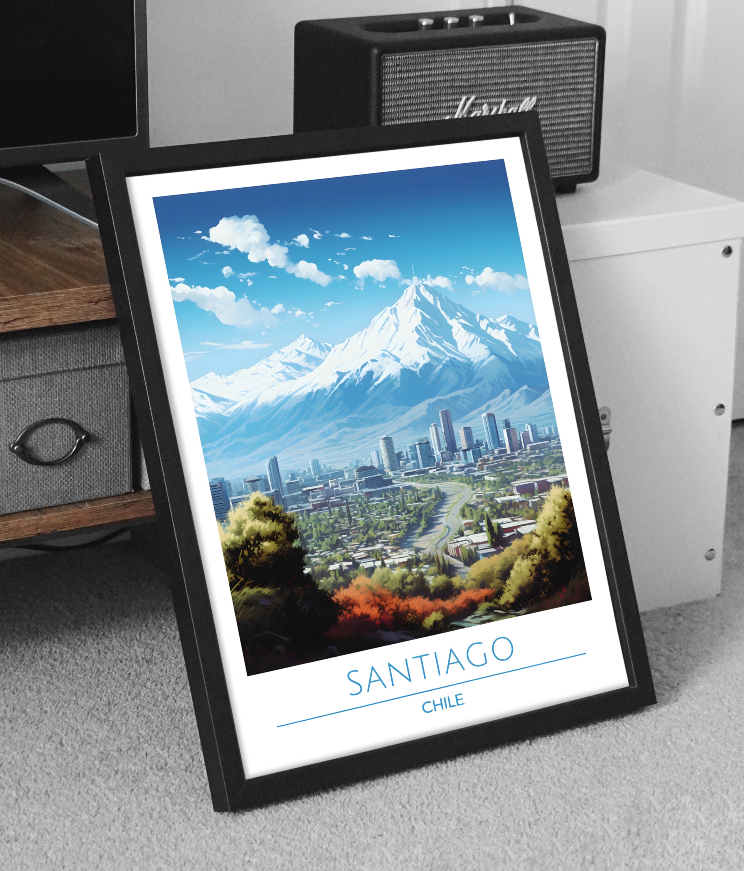 Chile, Santiago, Travel Poster