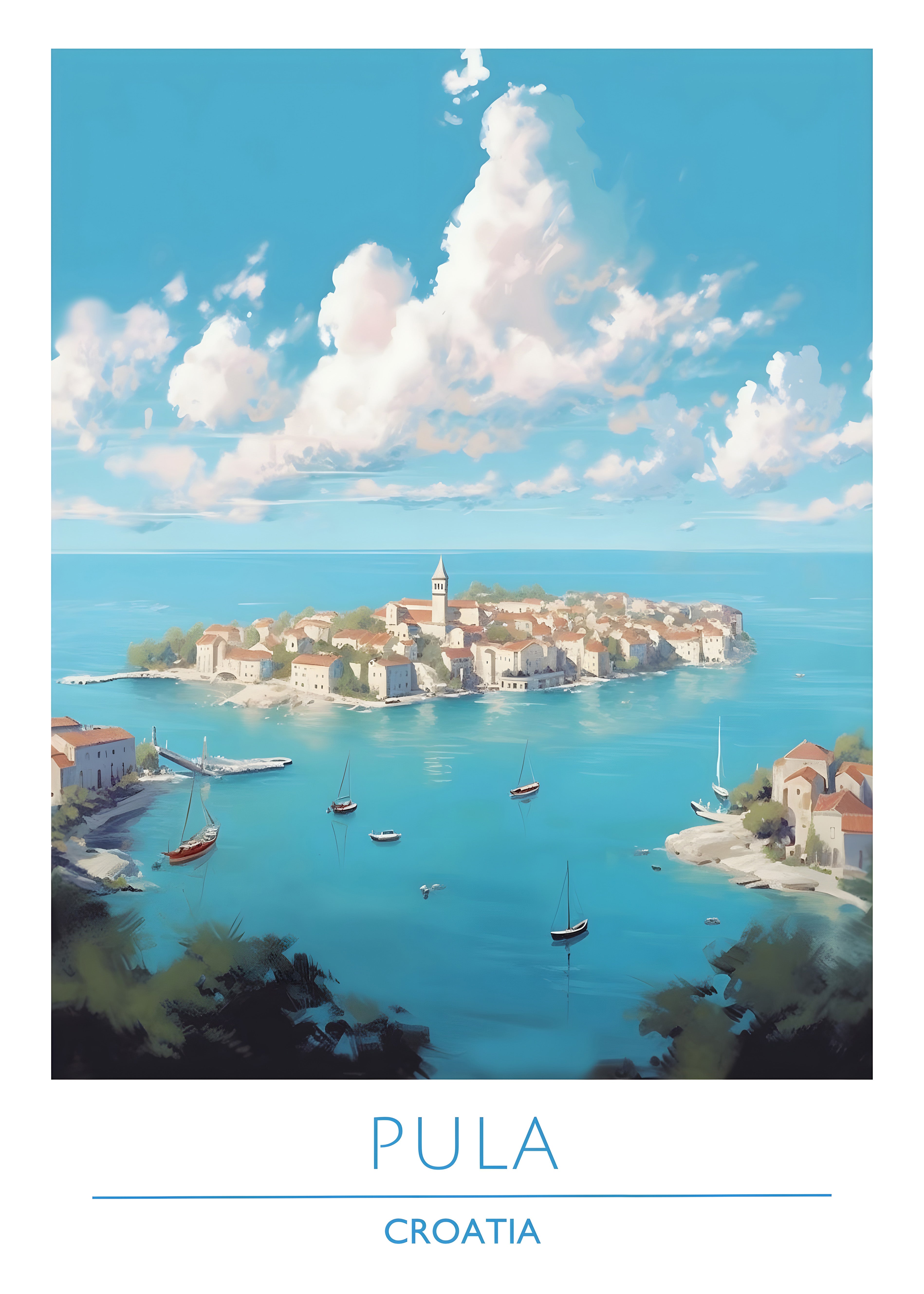 Croatia, Pula, Travel Poster