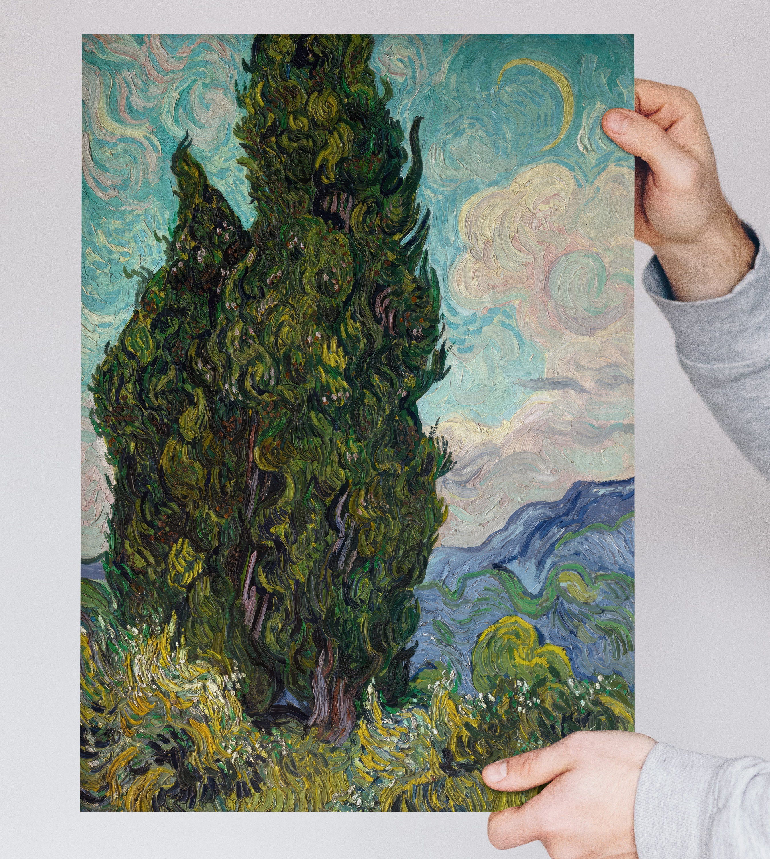 Cypresses (1889) by Vincent van Gogh – Wall Art Print | Classic Fine Art Poster | A4 & A3 Sizes