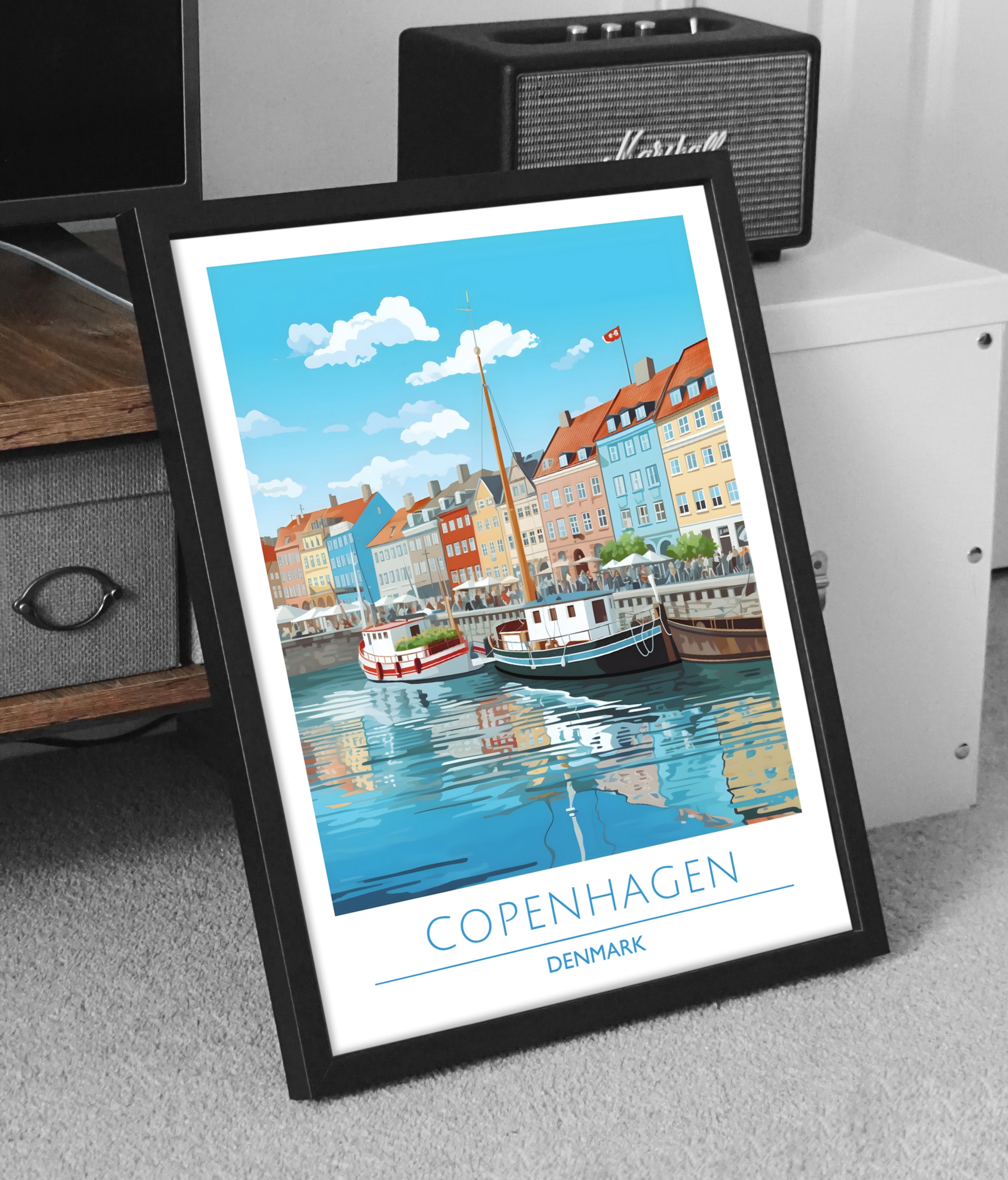 Demark, Copenhagen, Travel Poster