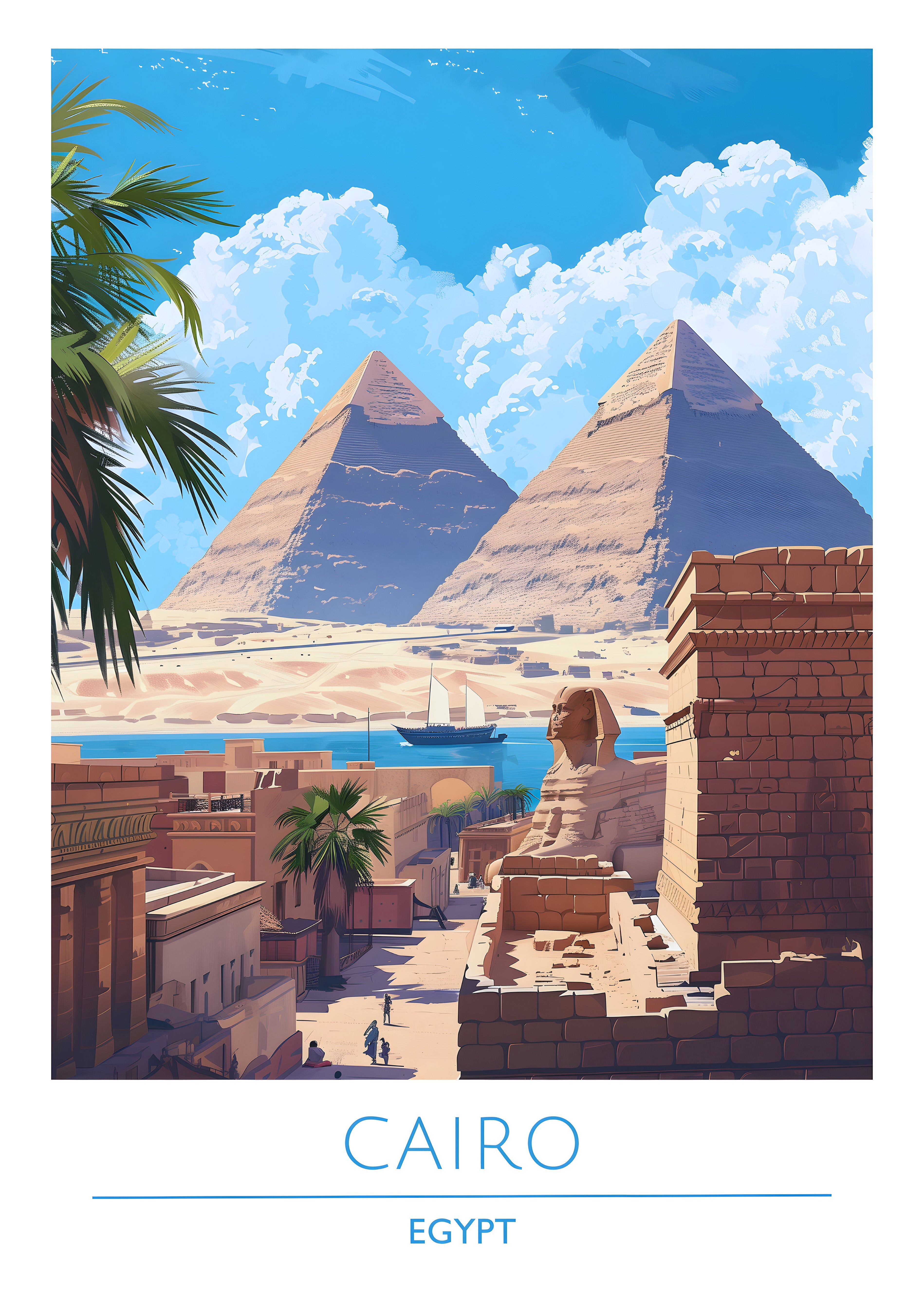 Egypt, Cairo, Travel Poster