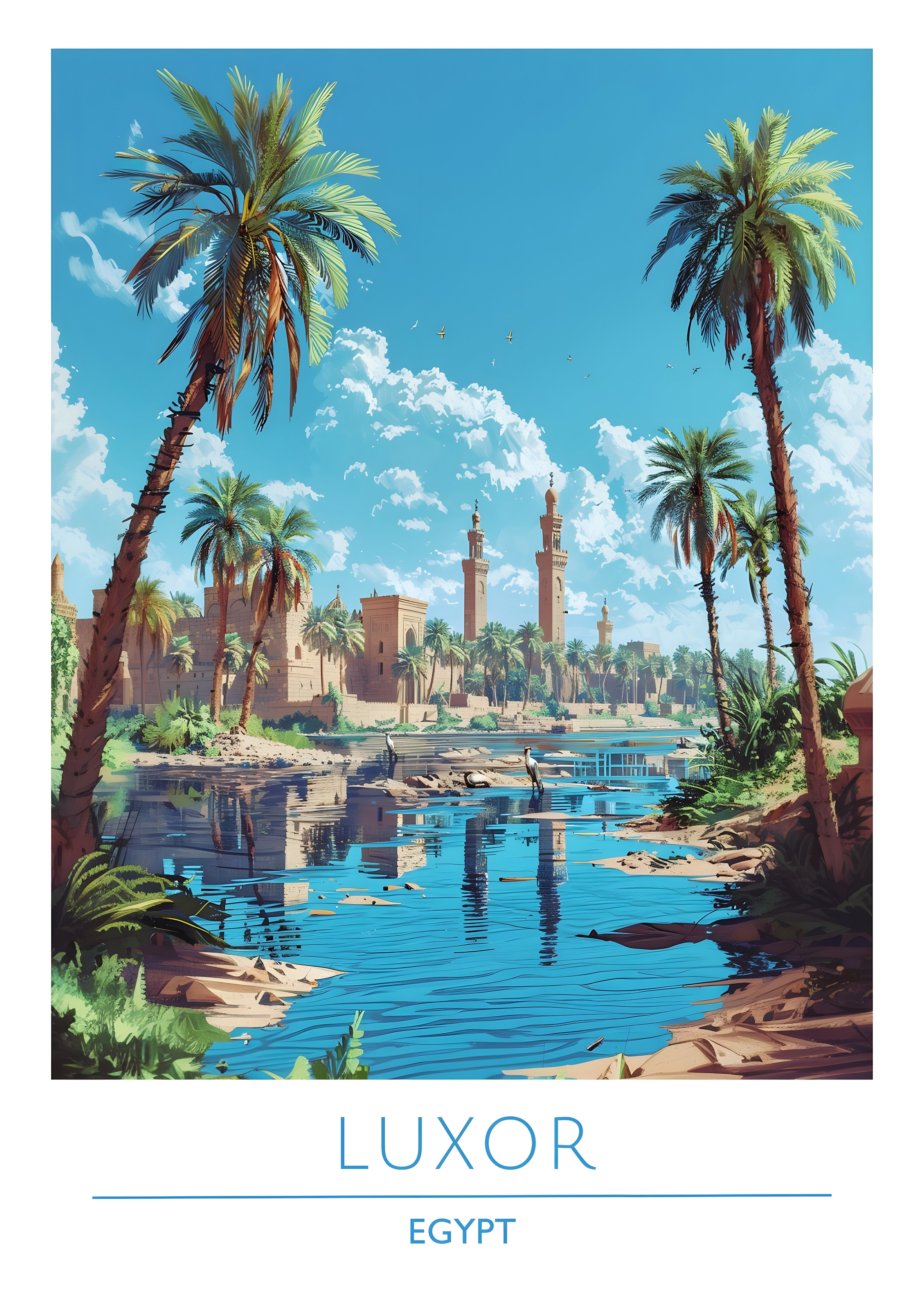 Egypt, Luxor, Travel Poster