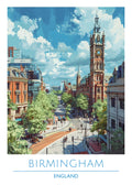 England, Birmingham, Travel Poster