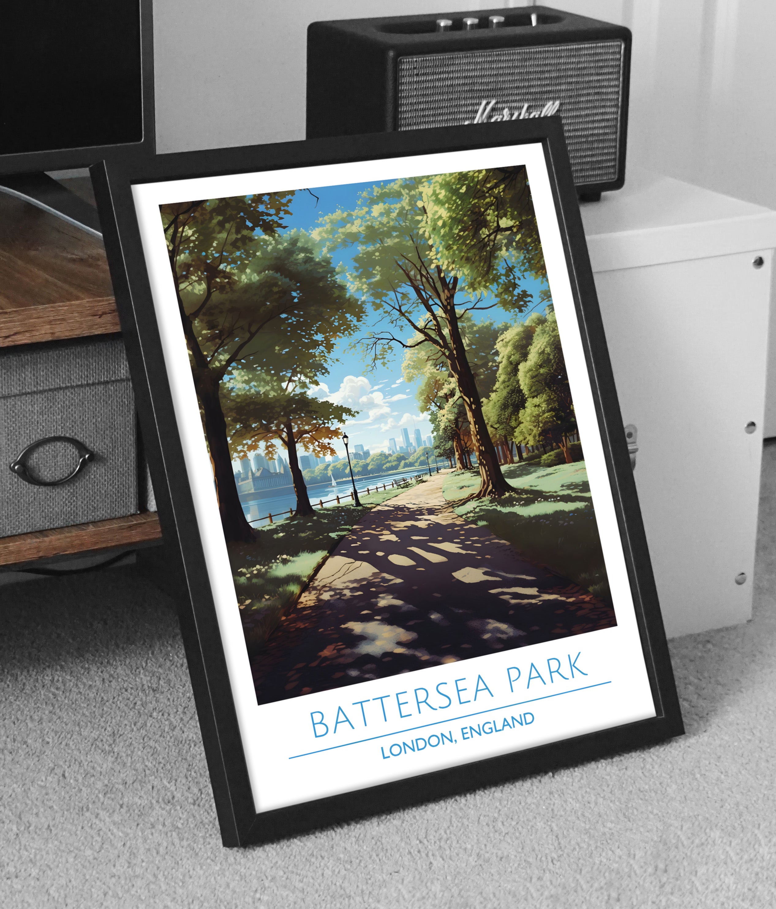England, London, Battersea Park, Travel Poster