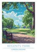 England, London, Regents Park, Travel Poster