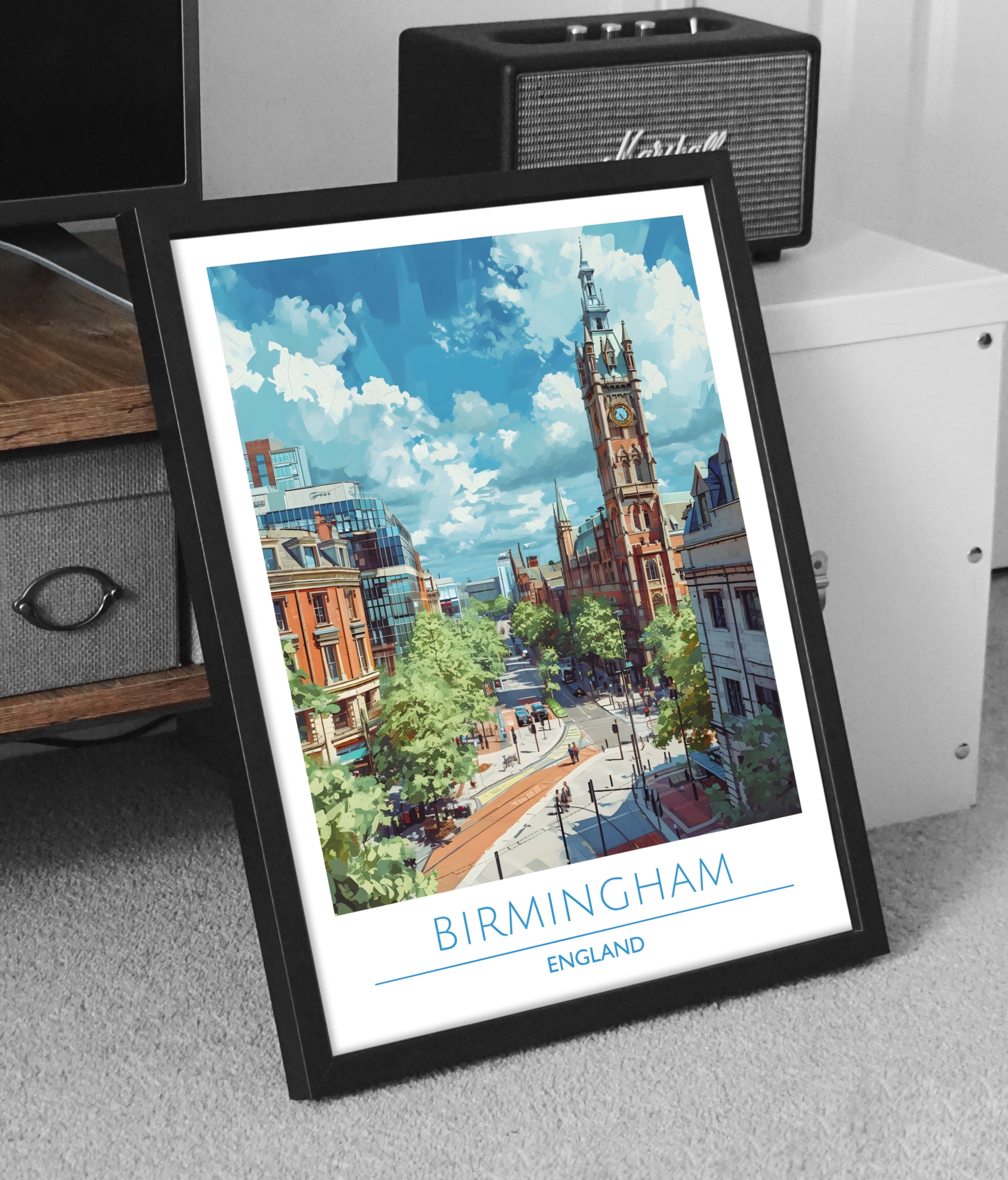 England, Birmingham, Travel Poster