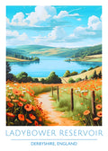 England, Derbyshire, Ladybower Reservoir, Travel Poster