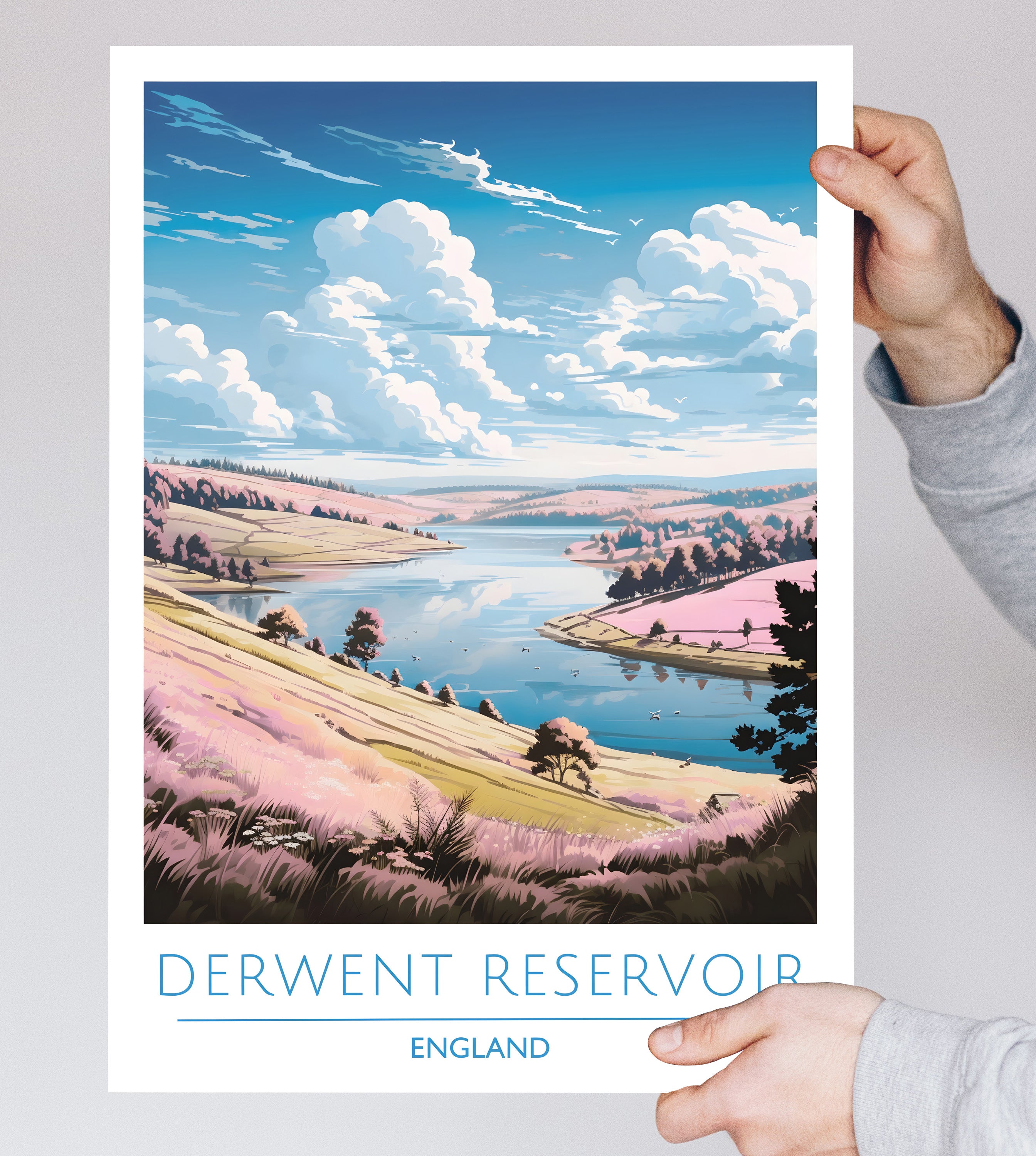 England, Derwent Reservoir, Travel Poster