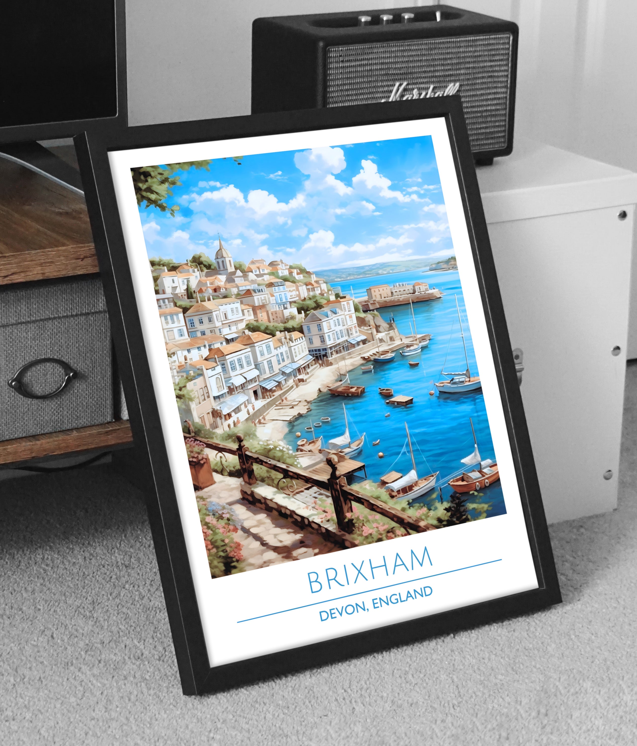England, Devon, Brixham, Travel Poster