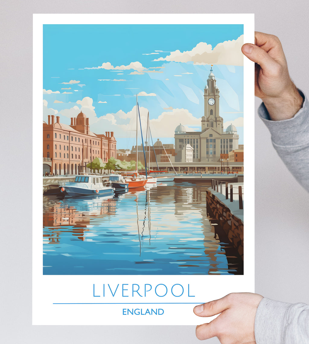 England, Liverpool, Travel Poster