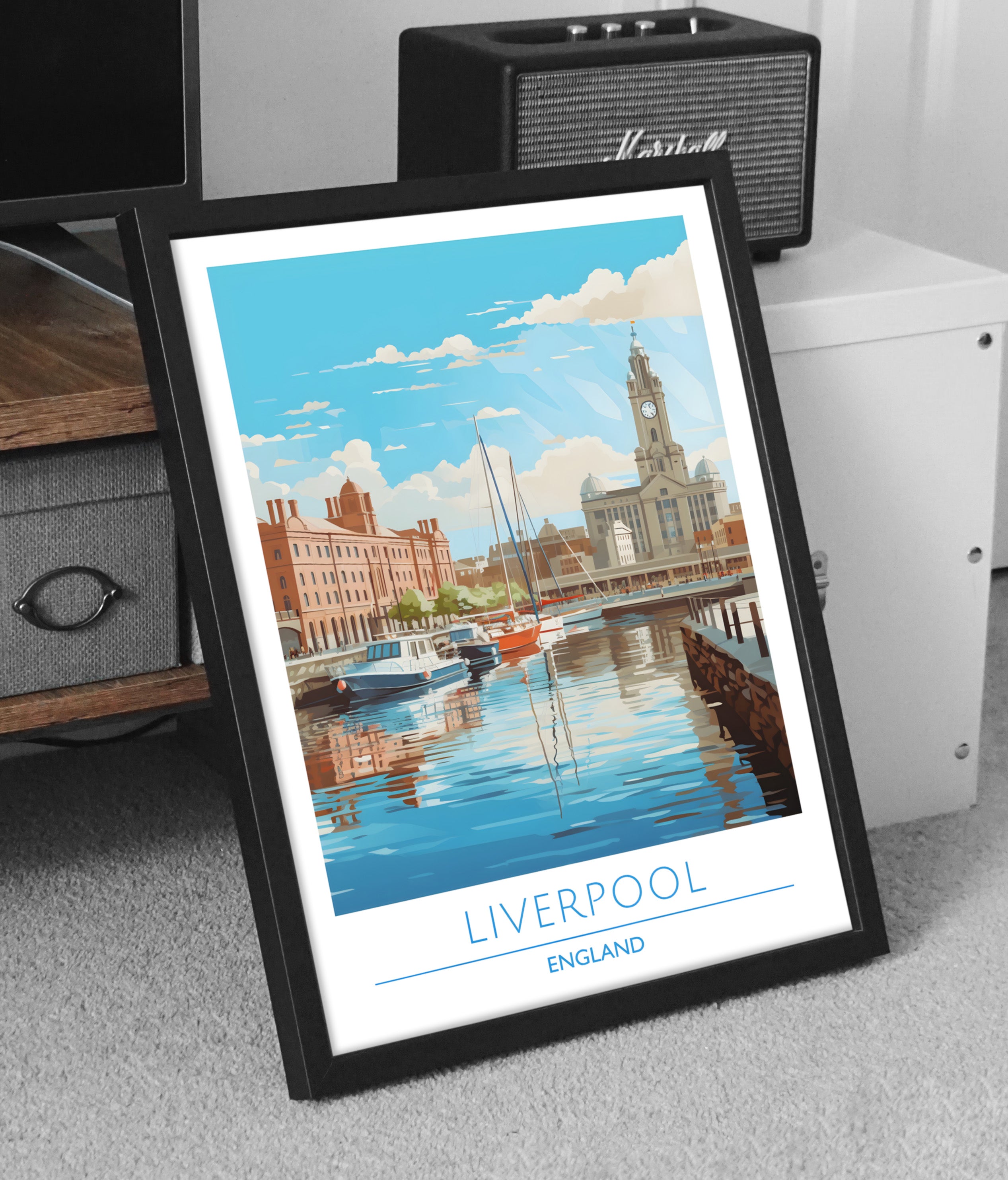 England, Liverpool, Travel Poster