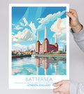 England, London, Battersea, Travel Poster