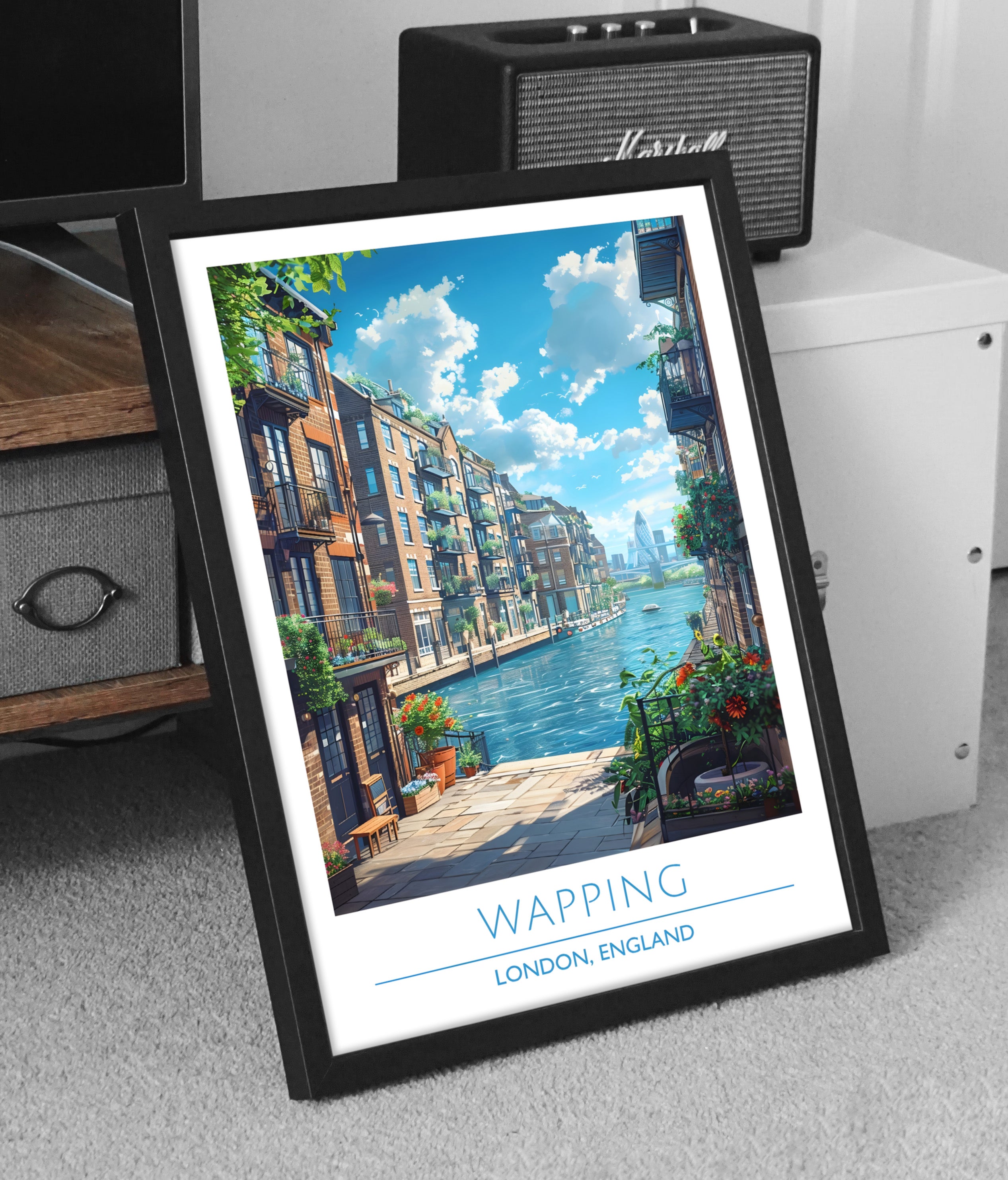England, London, Wapping, Travel Poster