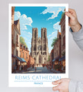 France, Reims Cathedral, Travel Poster