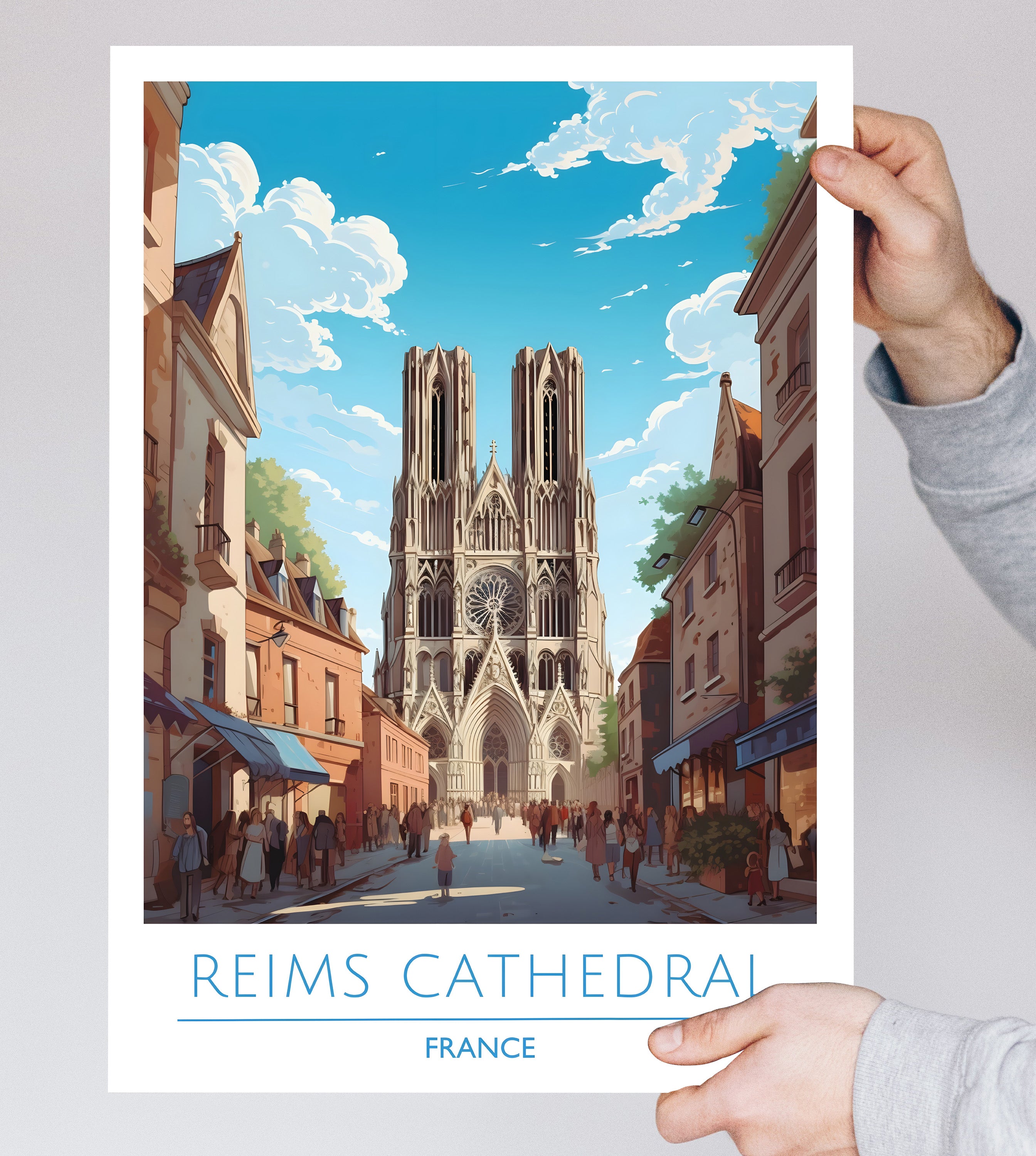 France, Reims Cathedral, Travel Poster