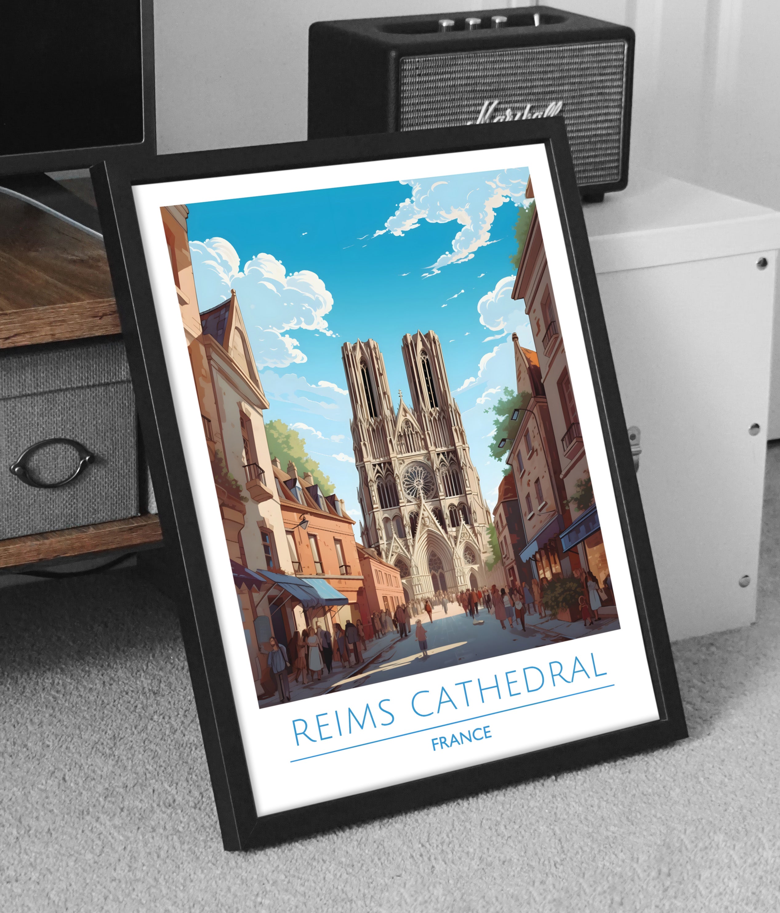 France, Reims Cathedral, Travel Poster