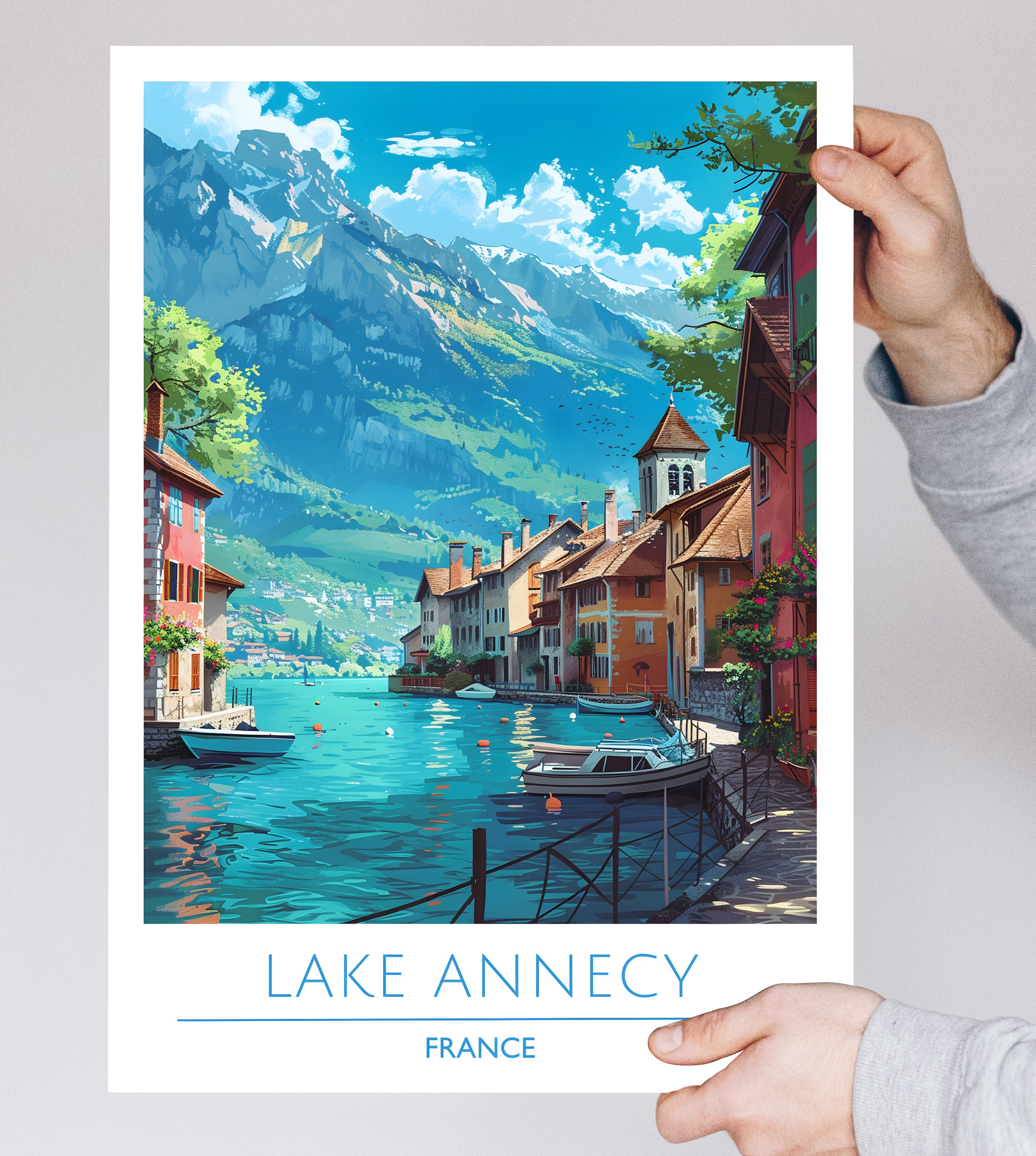 France, Lake Annecy, Travel Poster