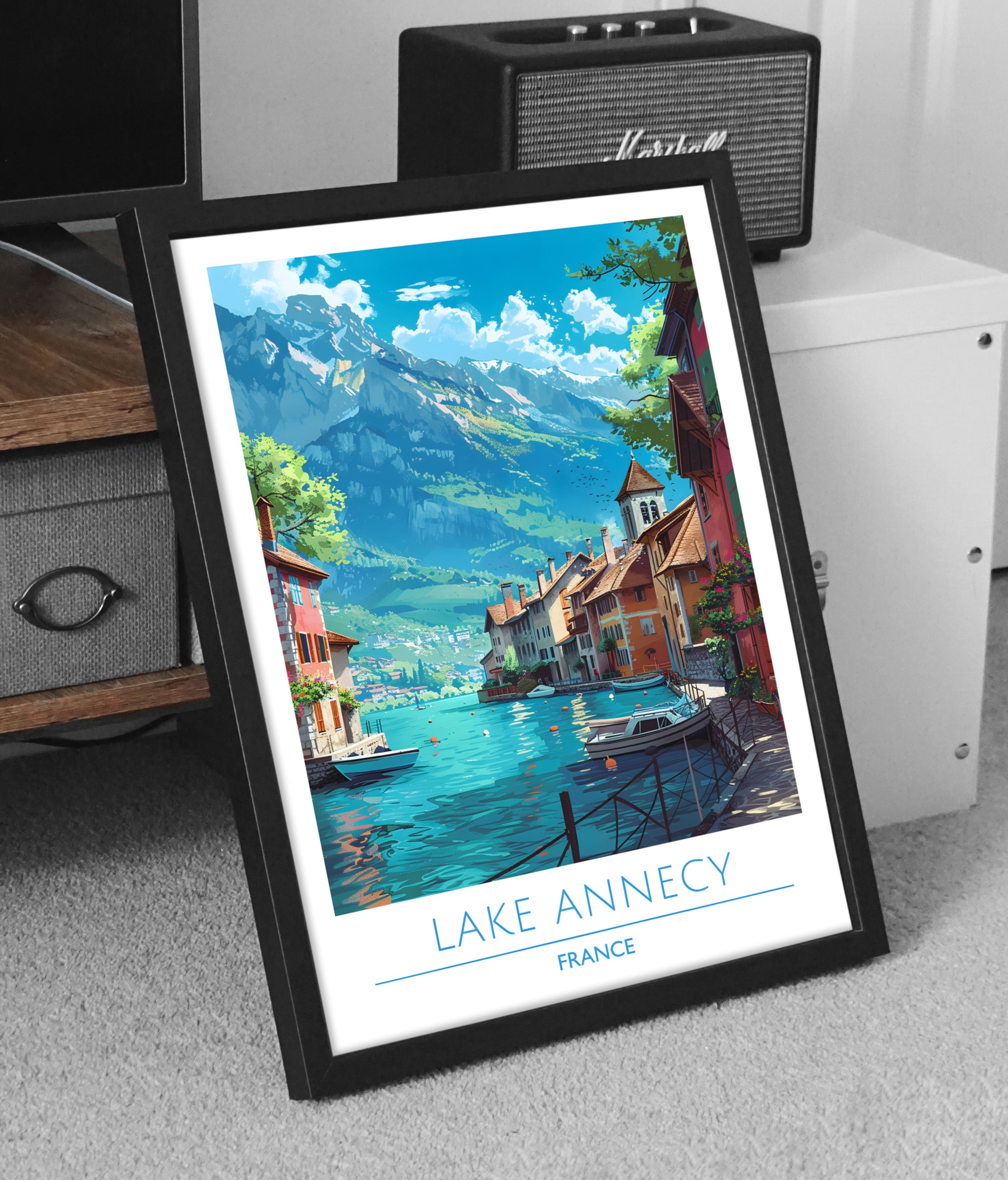 France, Lake Annecy, Travel Poster