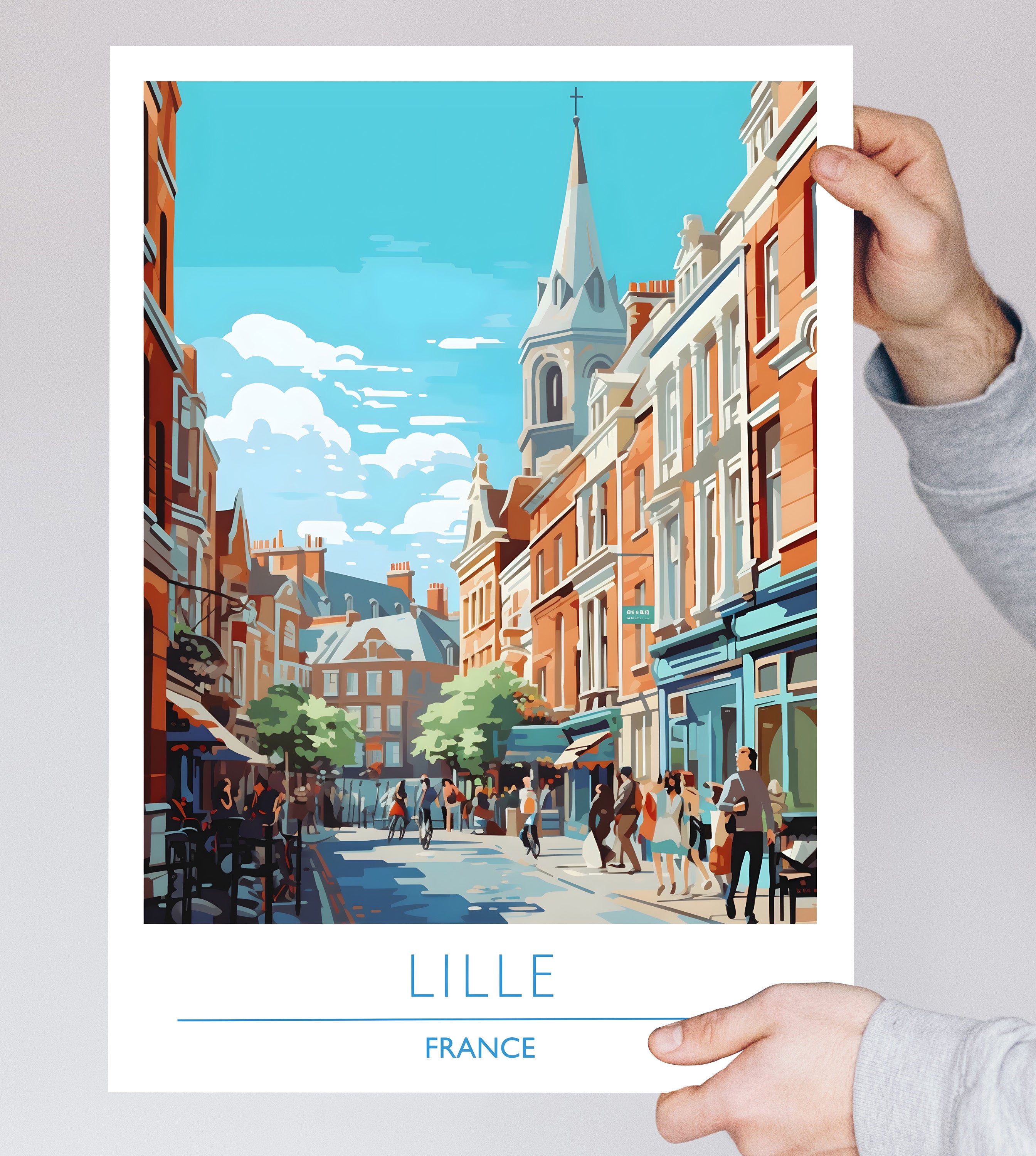 France, Lille, Travel Poster
