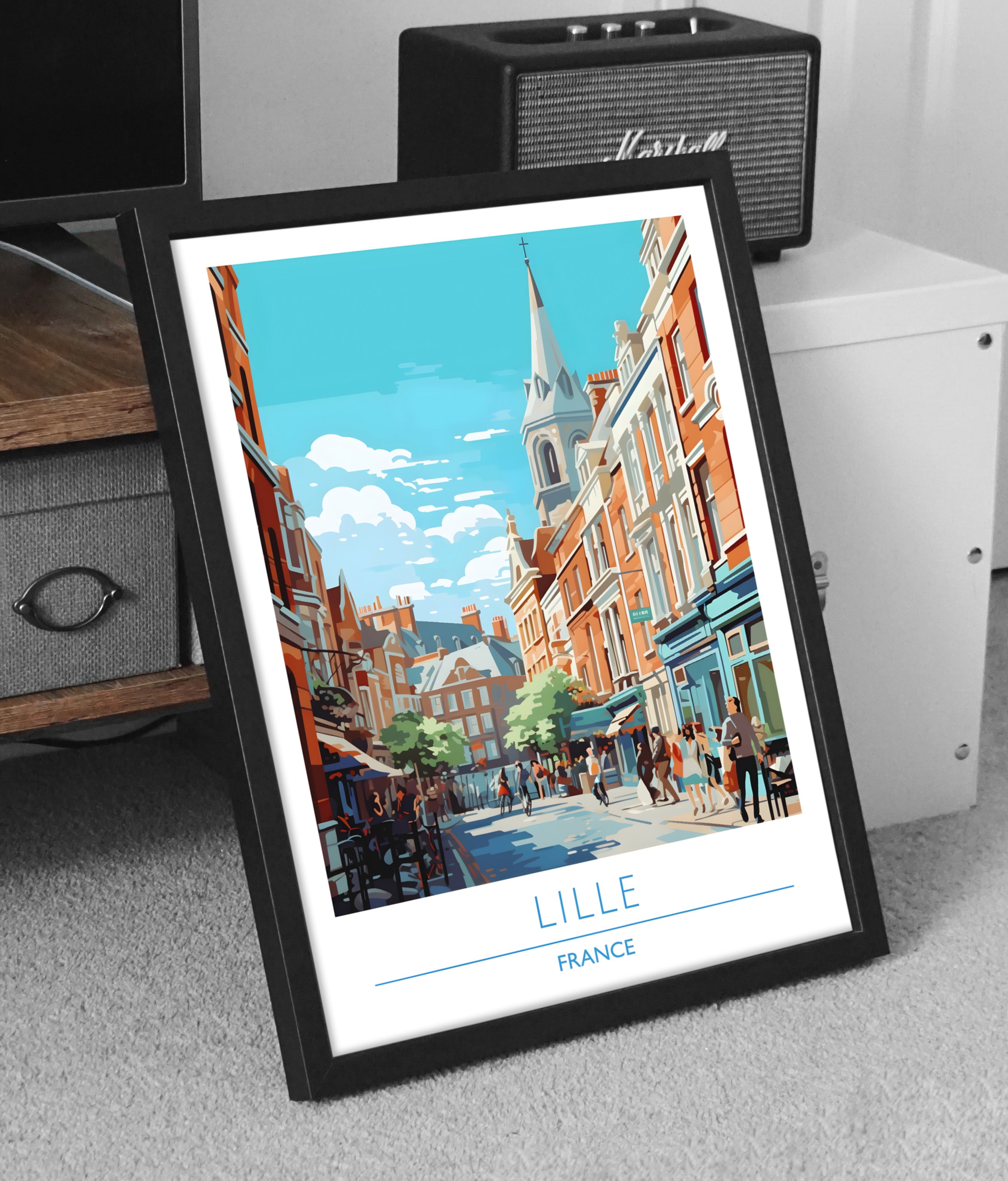 France, Lille, Travel Poster