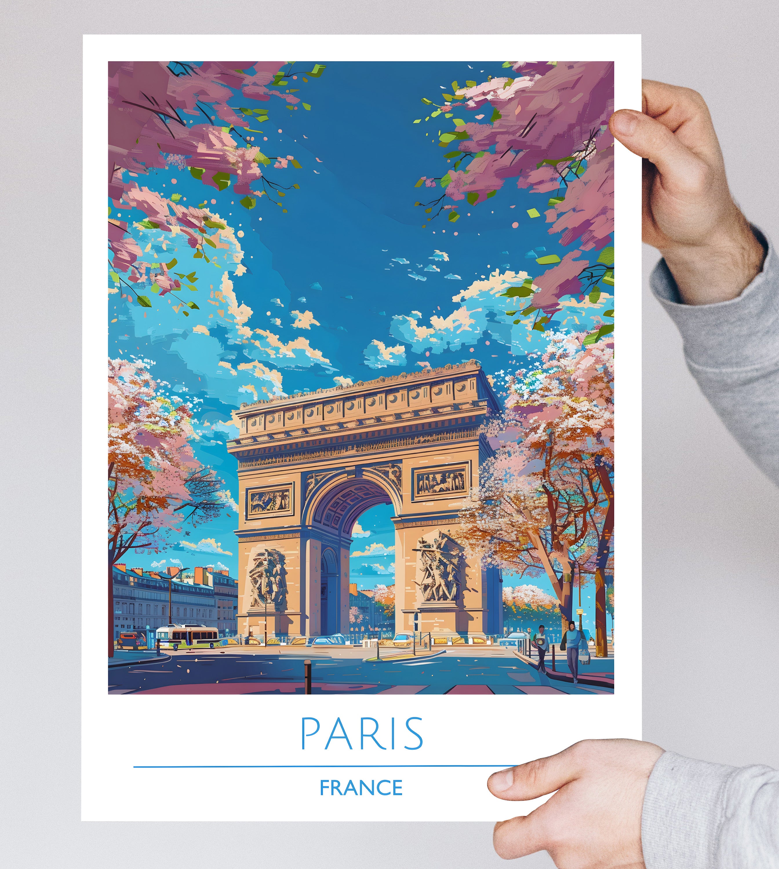 France, Paris, Arc de Triomphe, Travel Poster
