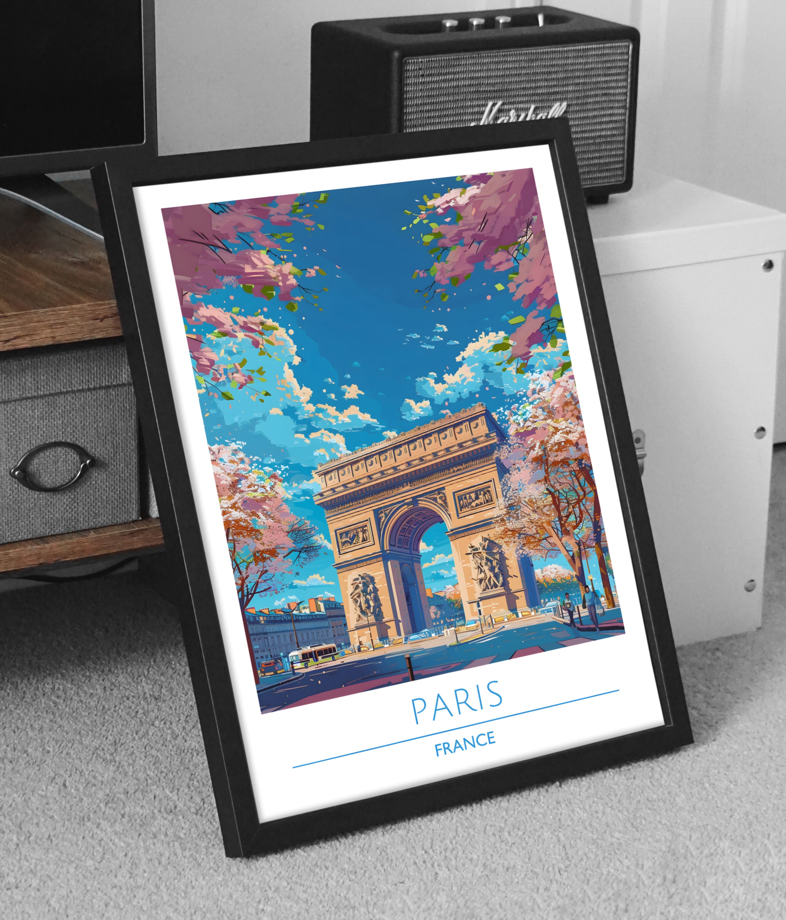 France, Paris, Arc de Triomphe, Travel Poster