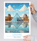 France, Paris, Louvre, Travel Poster