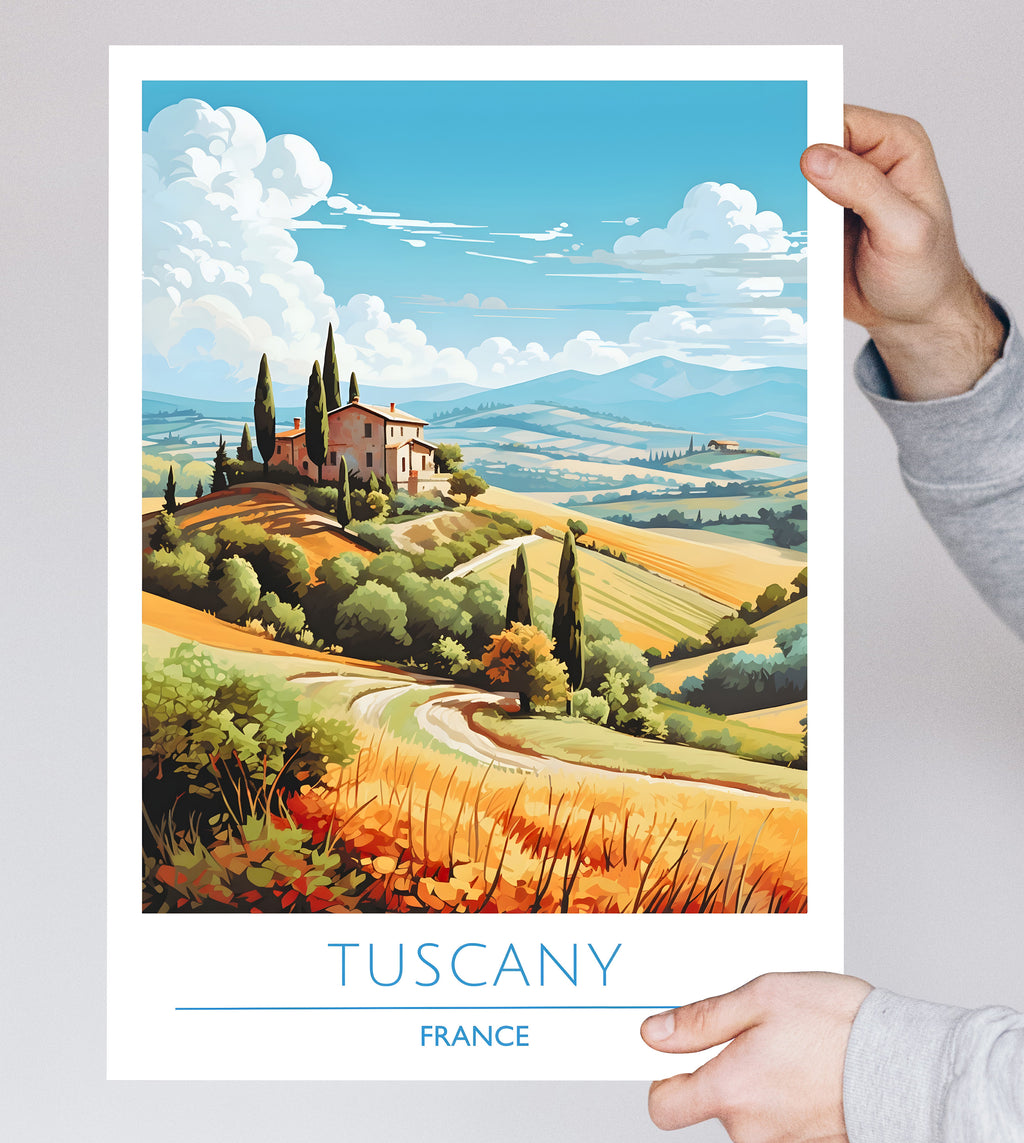 France, Tuscany, Travel Poster