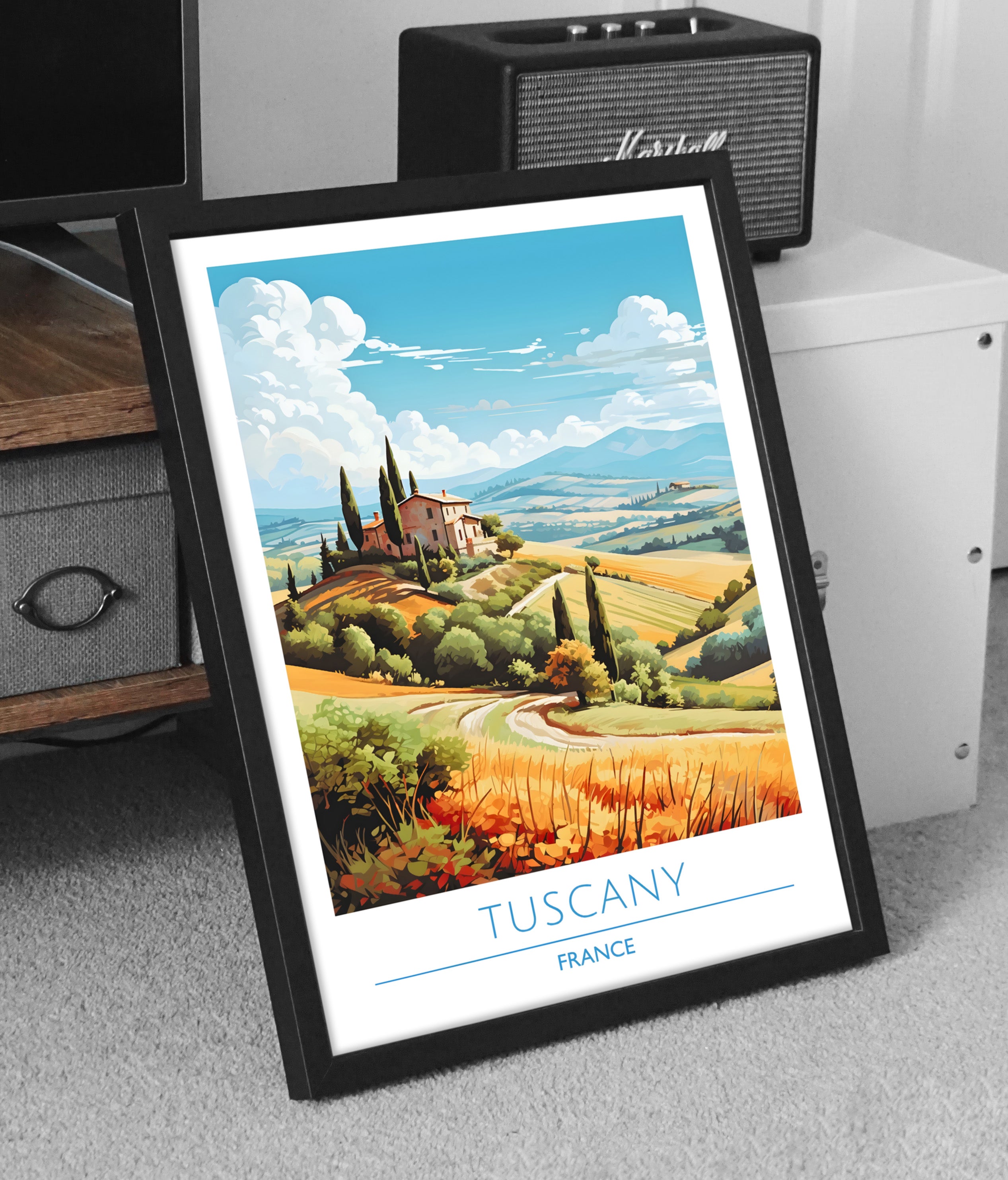 France, Tuscany, Travel Poster