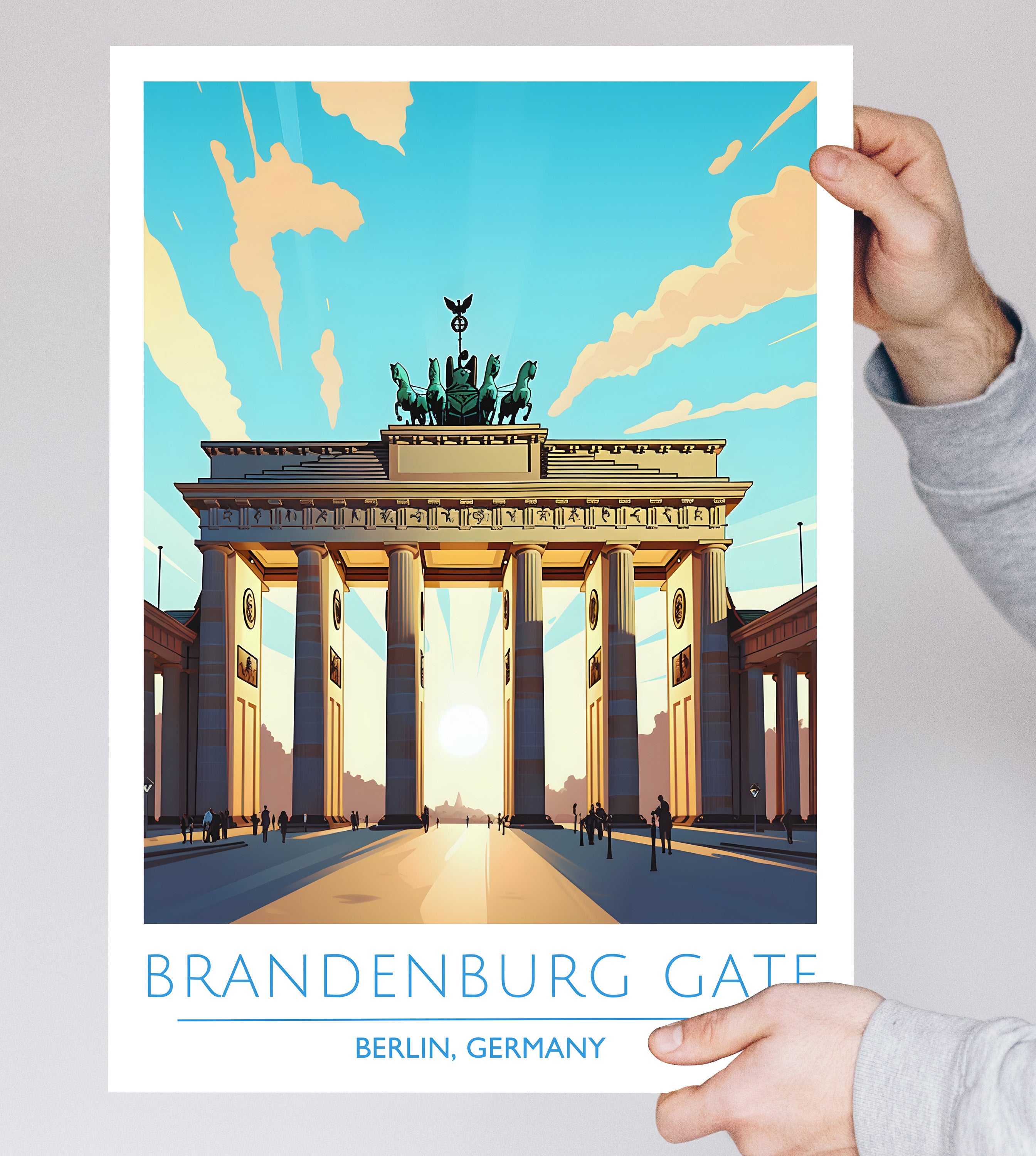 Germany, Berlin, Brandenburg Gate, Travel Poster