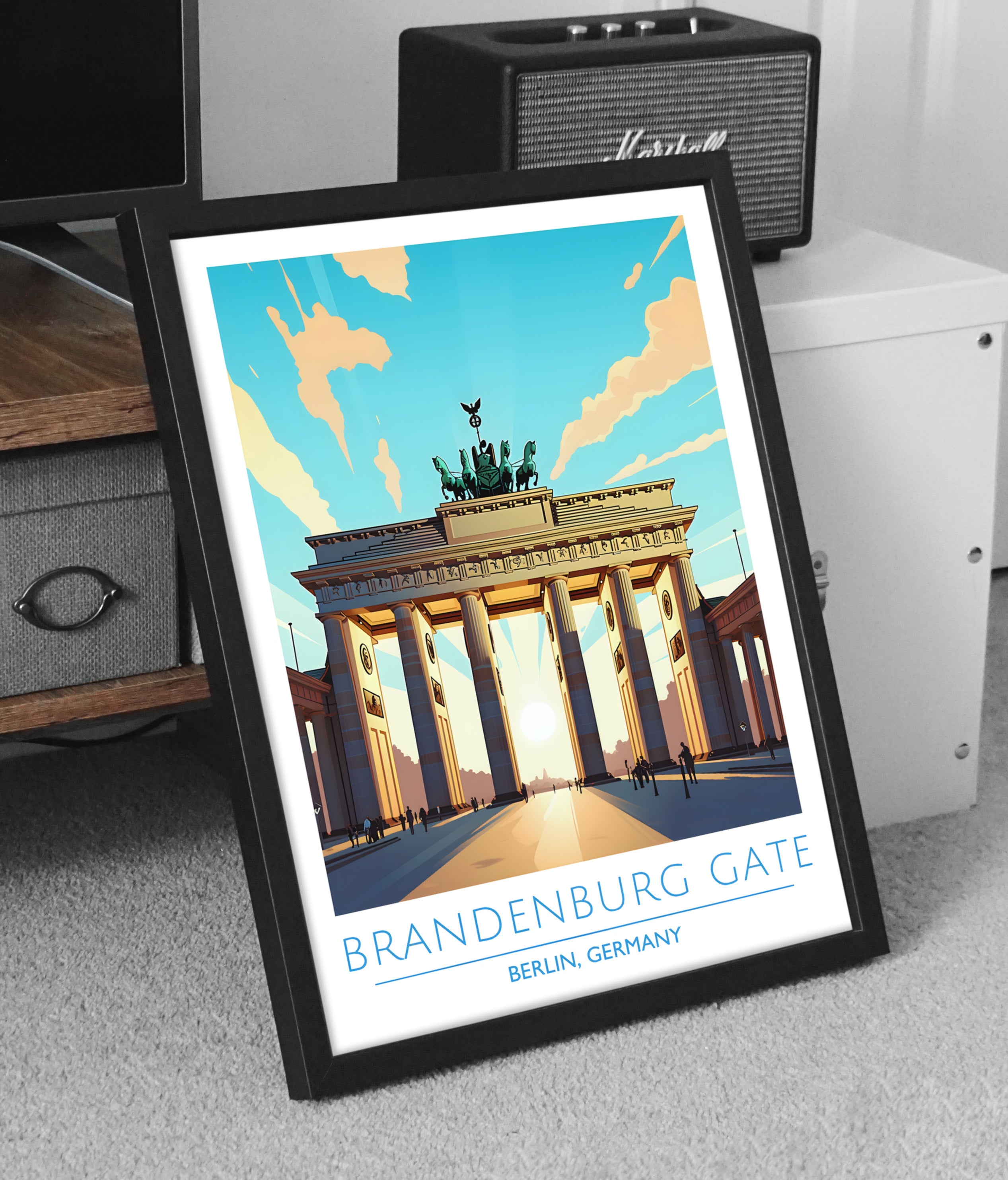 Germany, Berlin, Brandenburg Gate, Travel Poster