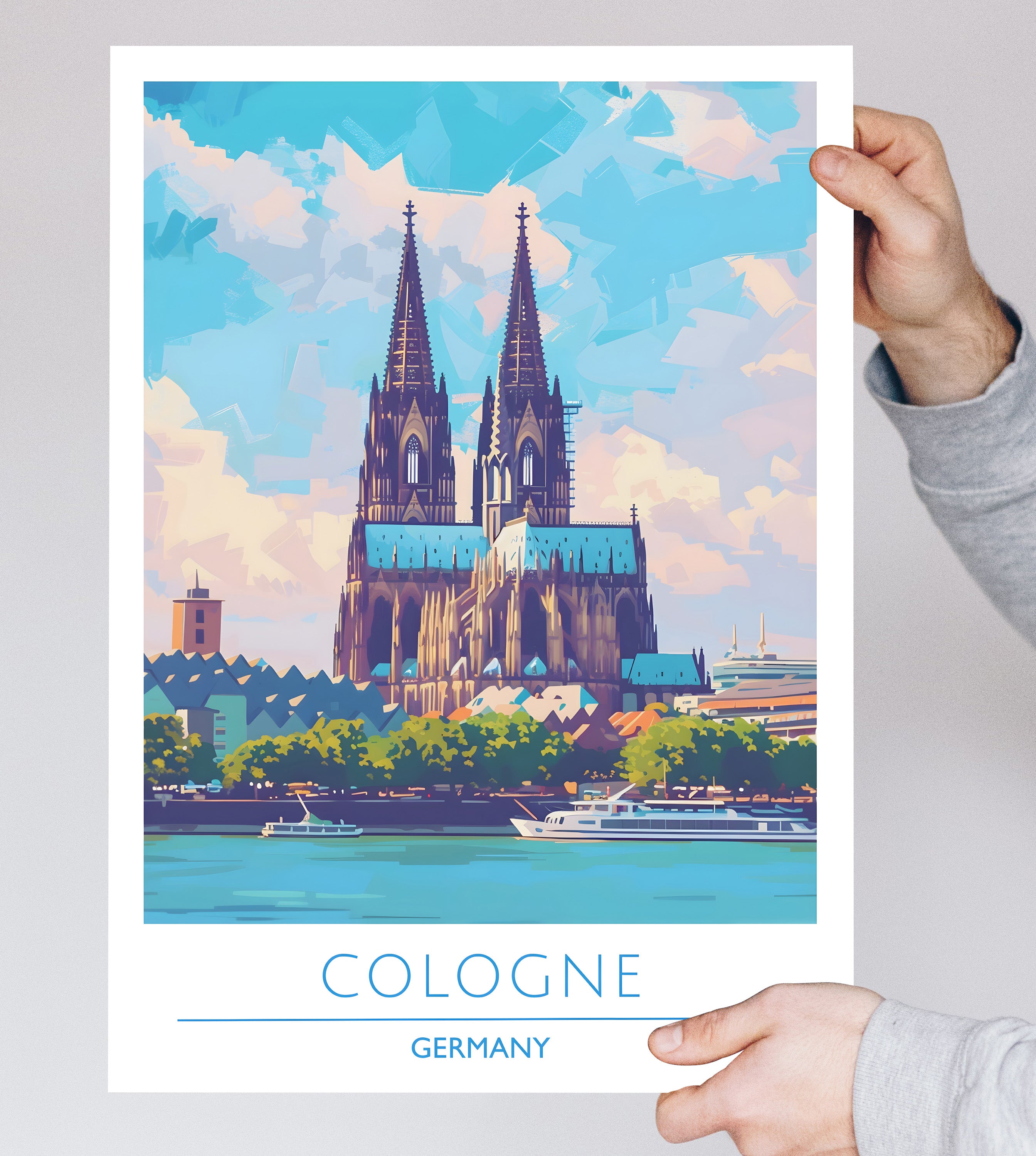Germany, Cologne 2, Travel Poster
