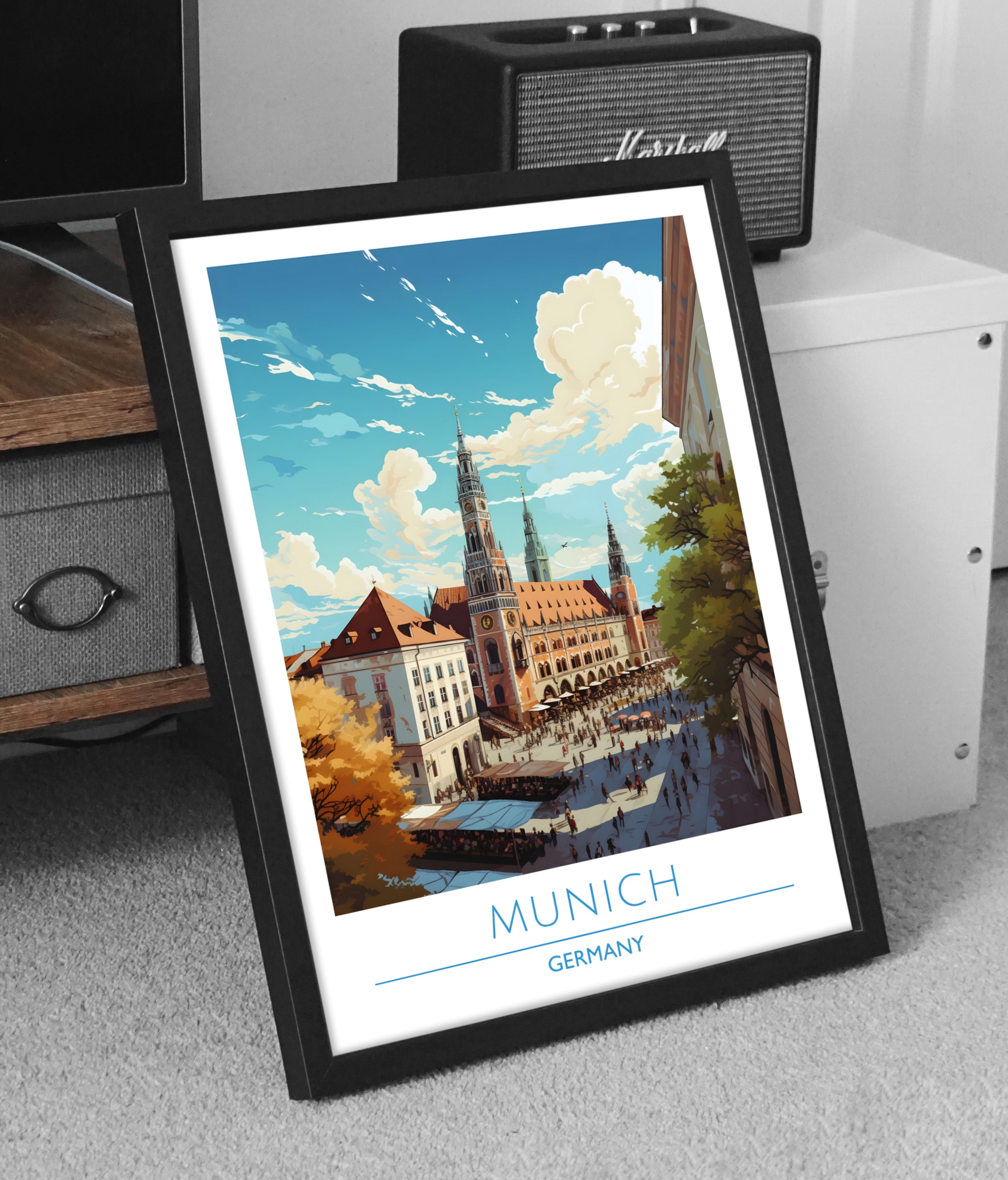 Germany, Munich, Travel Poster