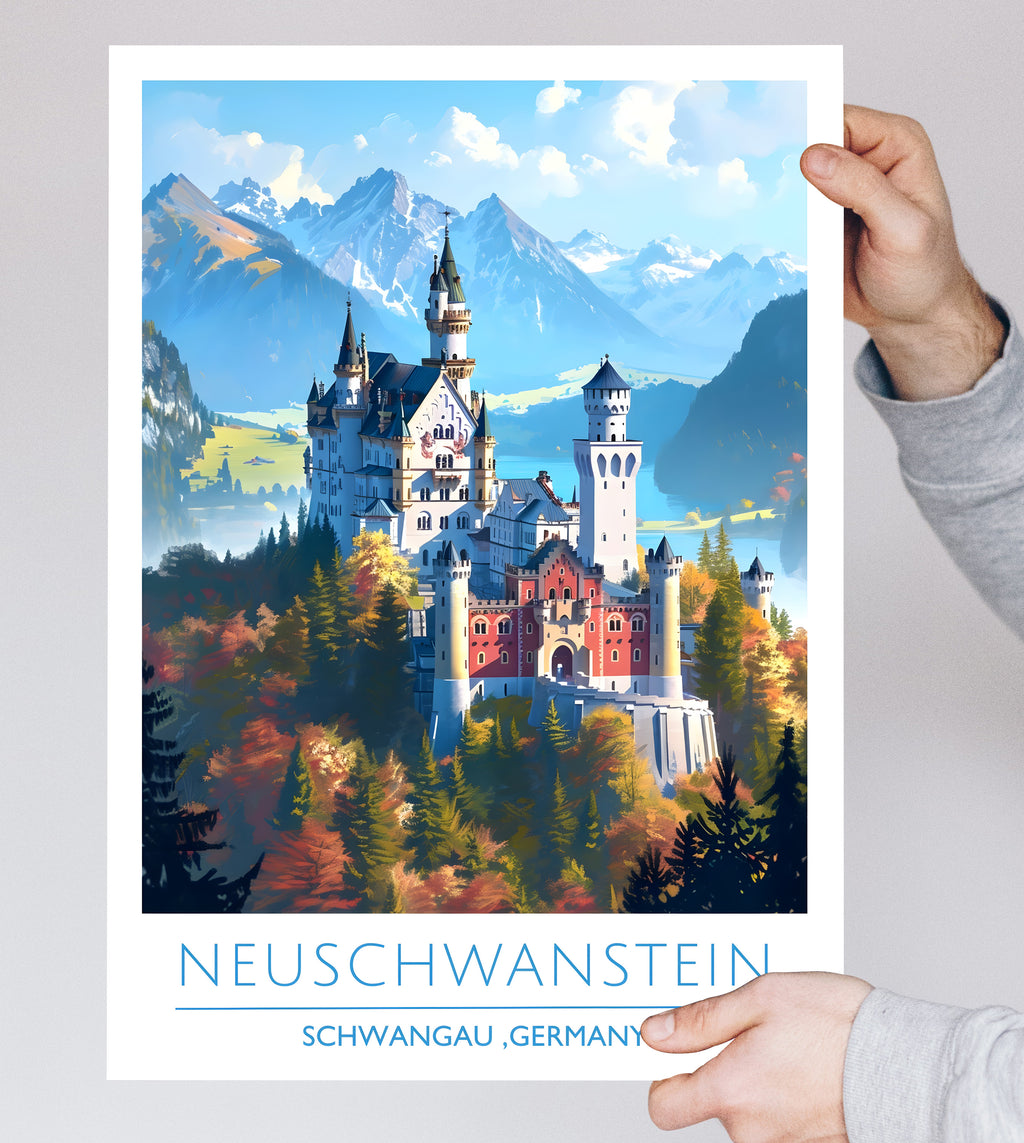 Germany, Schwangau, Neuschwanstein, Travel Poster