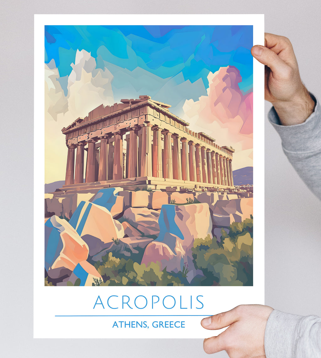 Greece, Athens, Acropolis, Travel Poster