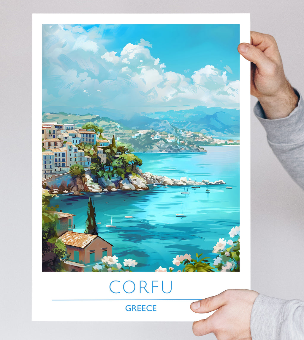 Greece, Corfu, Travel Poster