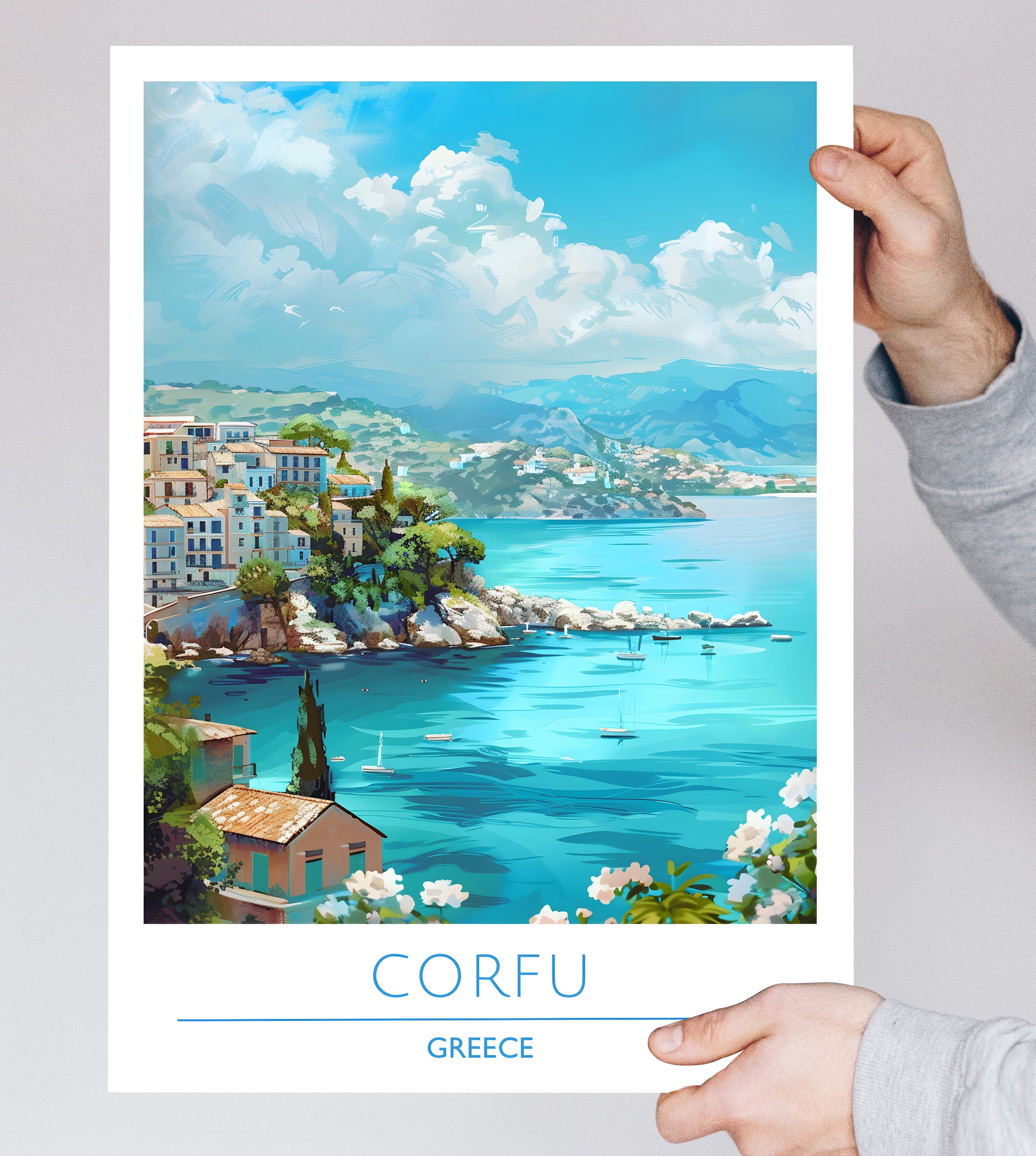 Greece, Corfu, Travel Poster