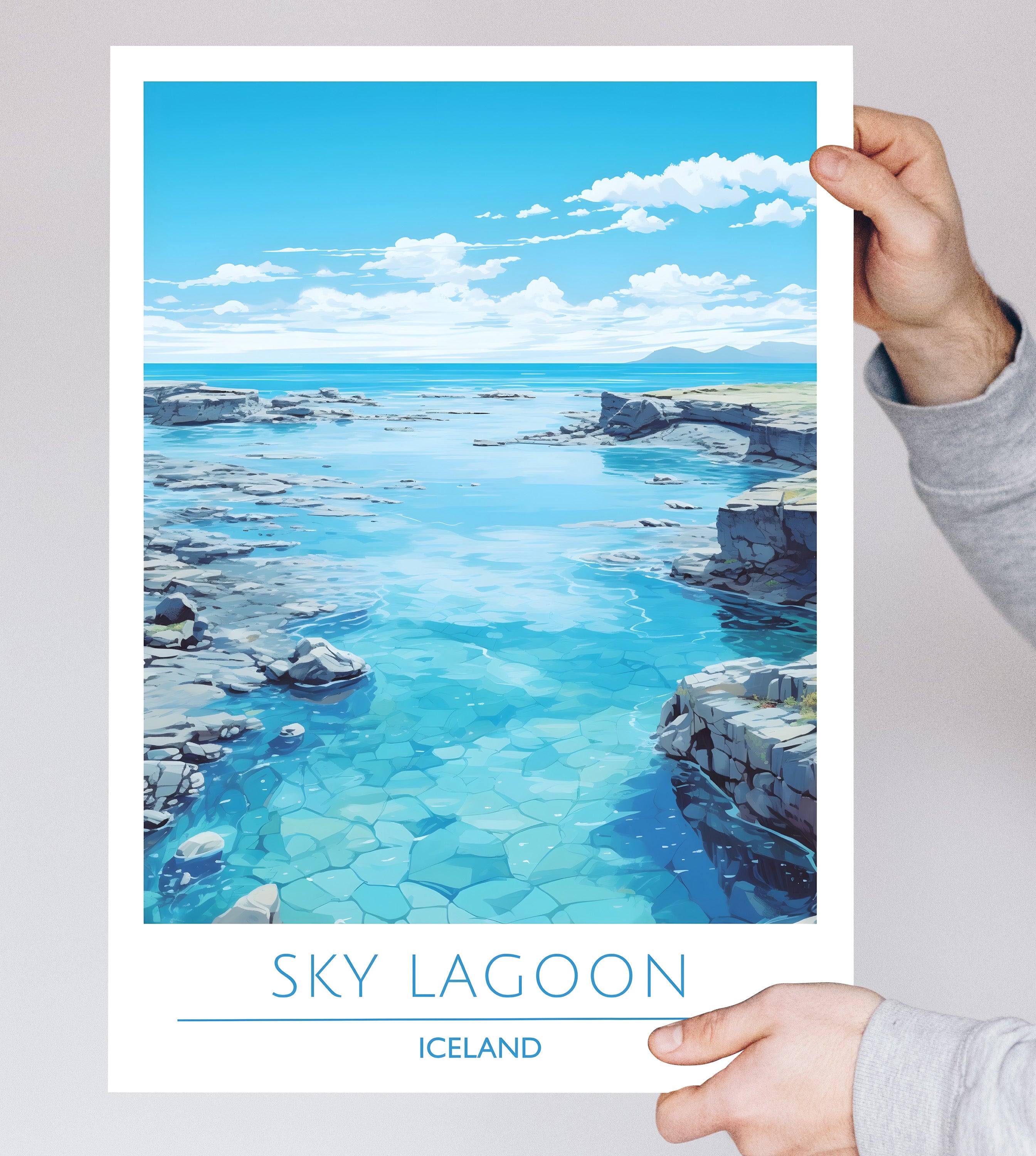 Iceland, Sky Lagoon, Travel Poster