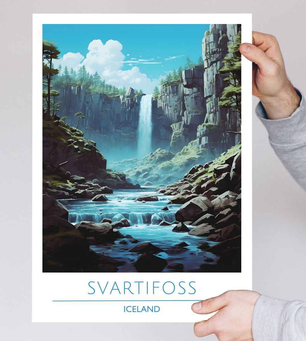 Iceland, Svartifoss, Travel Poster